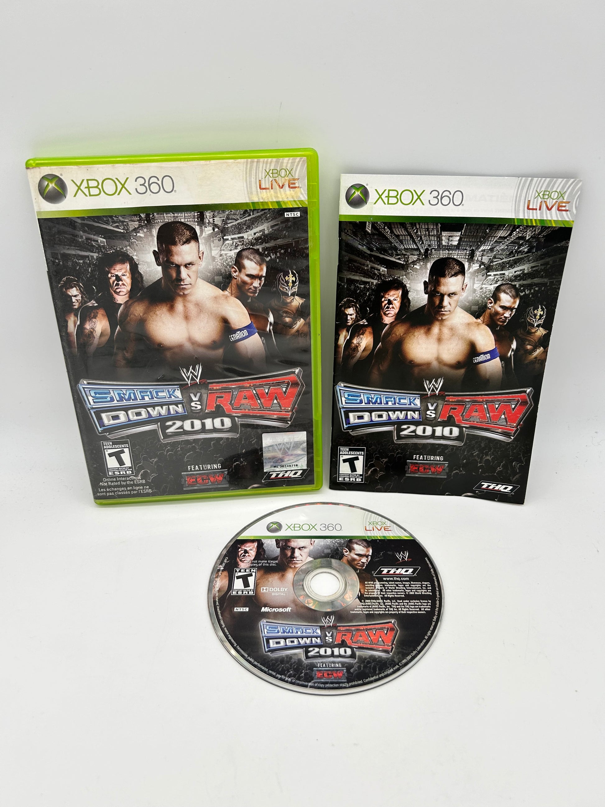 PiXEL-RETRO.COM : MICROSOFT XBOX 360 COMPLETE CIB BOX MANUAL GAME NTSC WWE SMACKDOWN VS RAW 2010