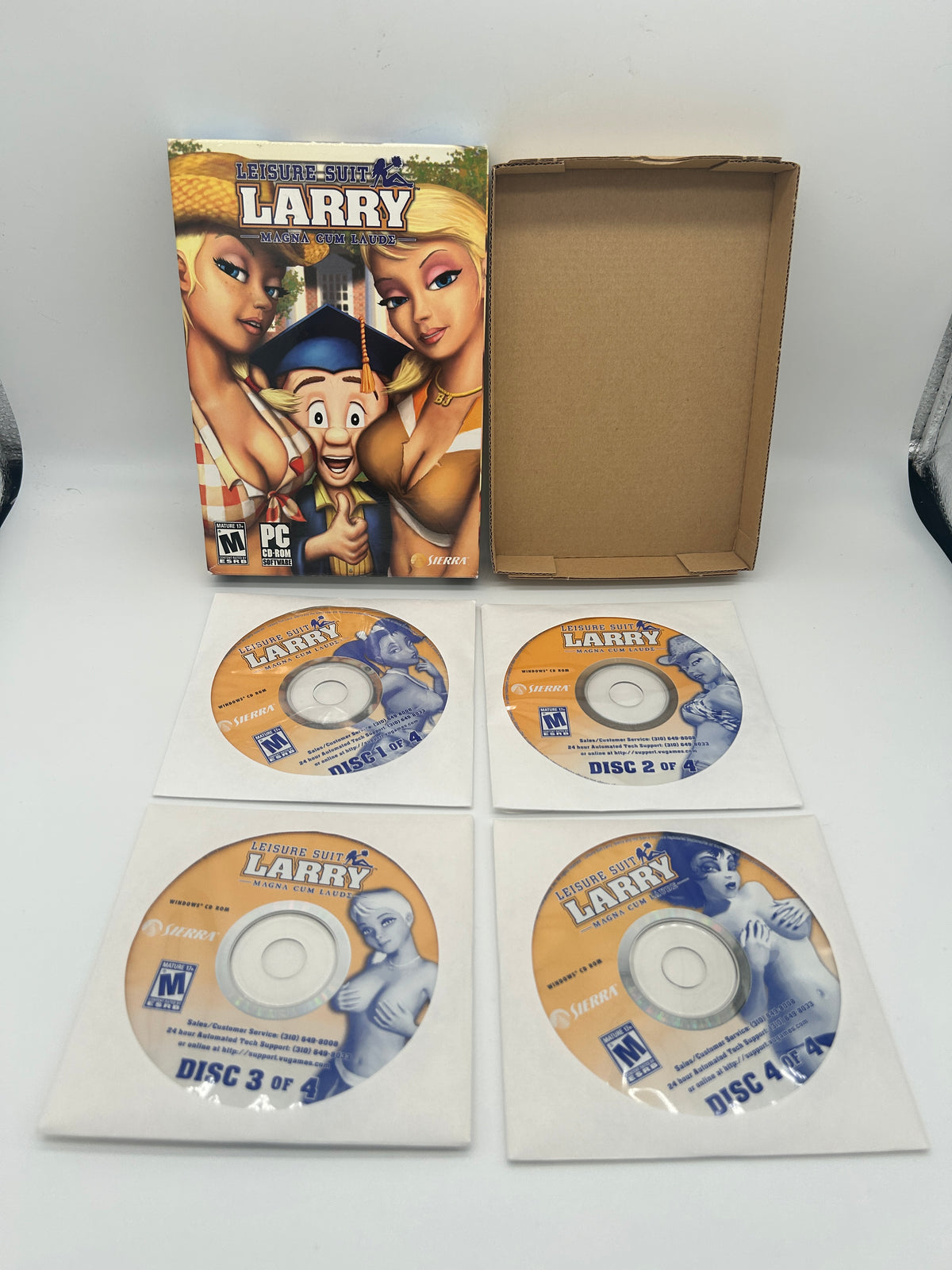 PiXEL-RETRO.COM : COMPUTER (PC) COMPLETE CIB BOX MANUAL GAME NTSC LEiSURE SUiT LARRY MAGNA CUM LAUDE | BiG BOX