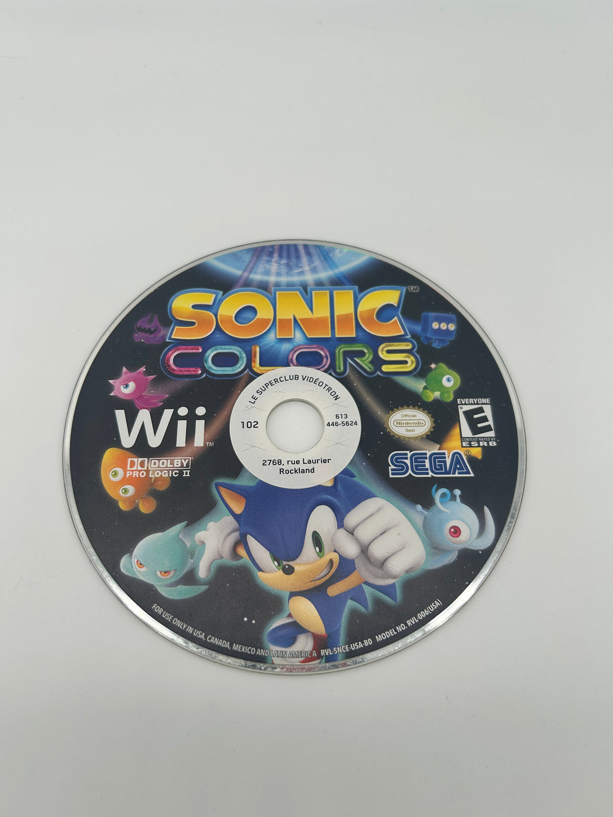 PiXEL-RETRO.COM : NINTENDO WII COMPLETE GAME BOX MANUAL NTSC SONIC COLORS