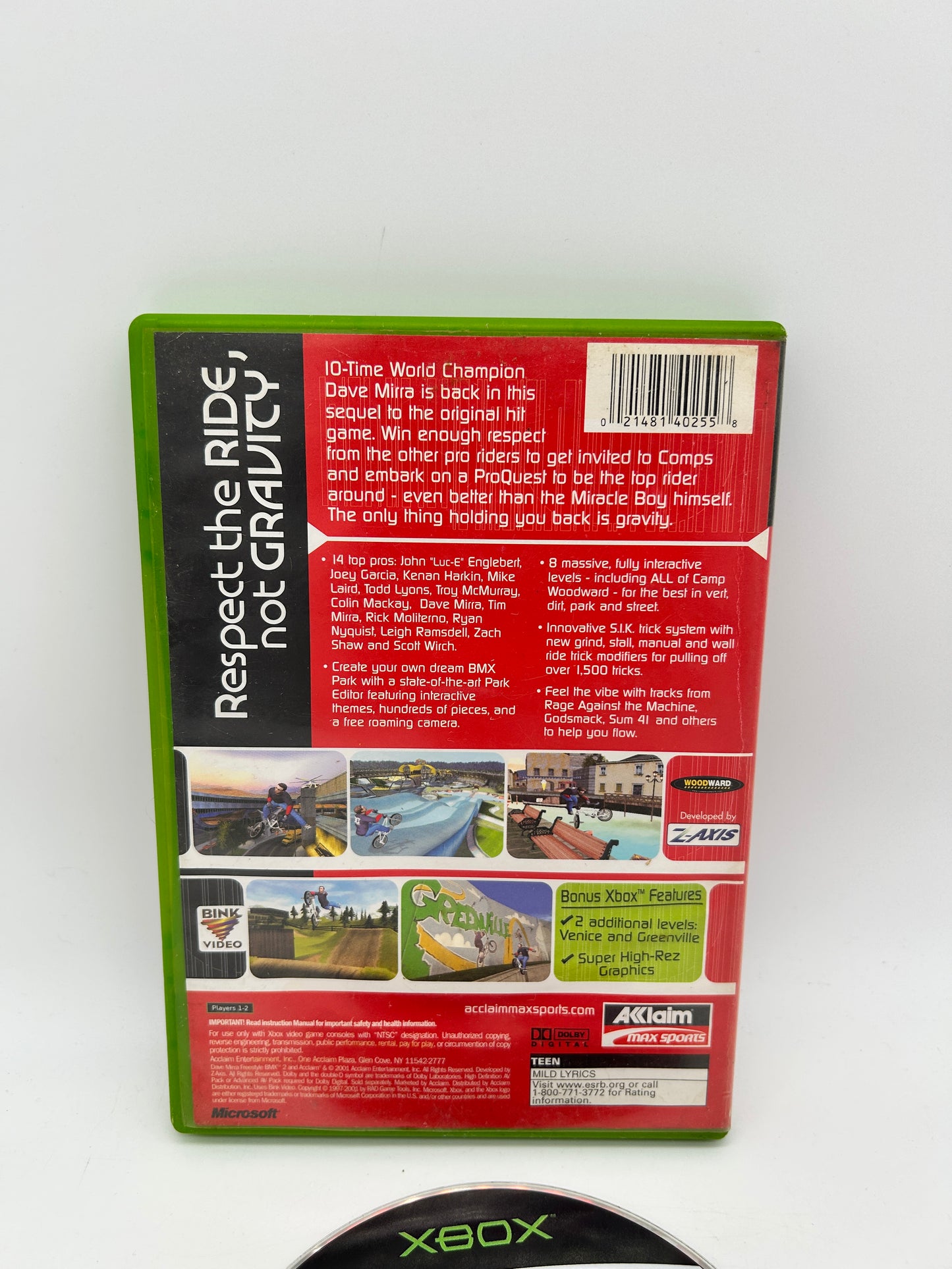 MiCROSOFT XBOX ORiGiNAL | DAVE MiRRA FREESTYLE BMX 2