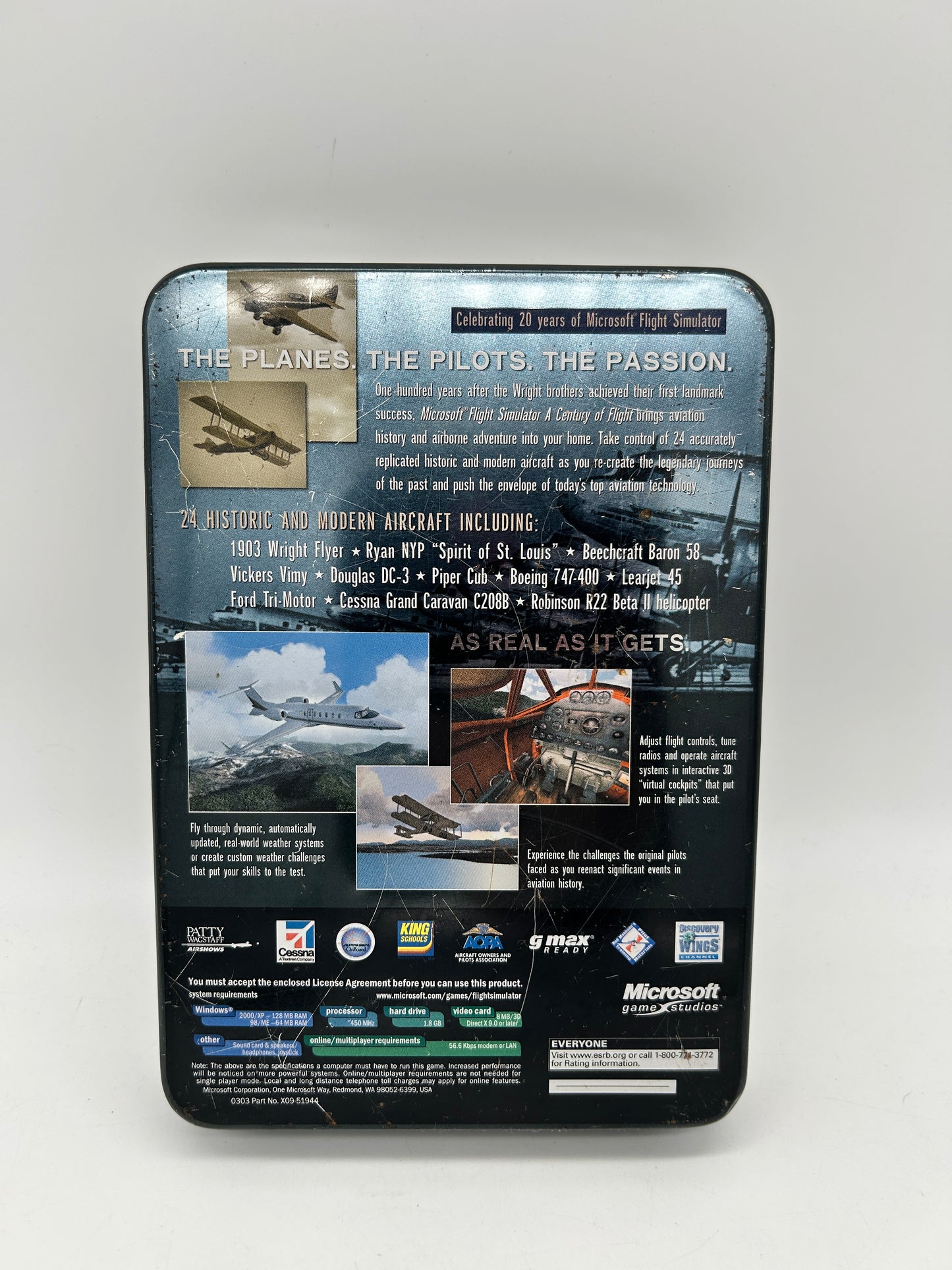 PC COMPUTER | MiCROSOFT FLiGHT SiMULATOR 2004 A CENTURY OF FLiGHT | TIN BOX EDiTiON