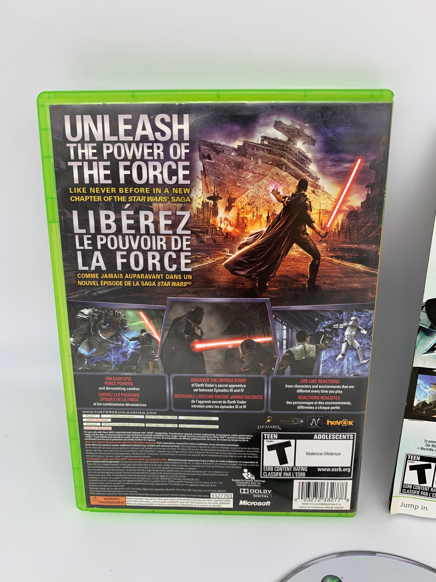 MiCROSOFT XBOX 360 | STAR WARS THE FORCE UNLEASHED