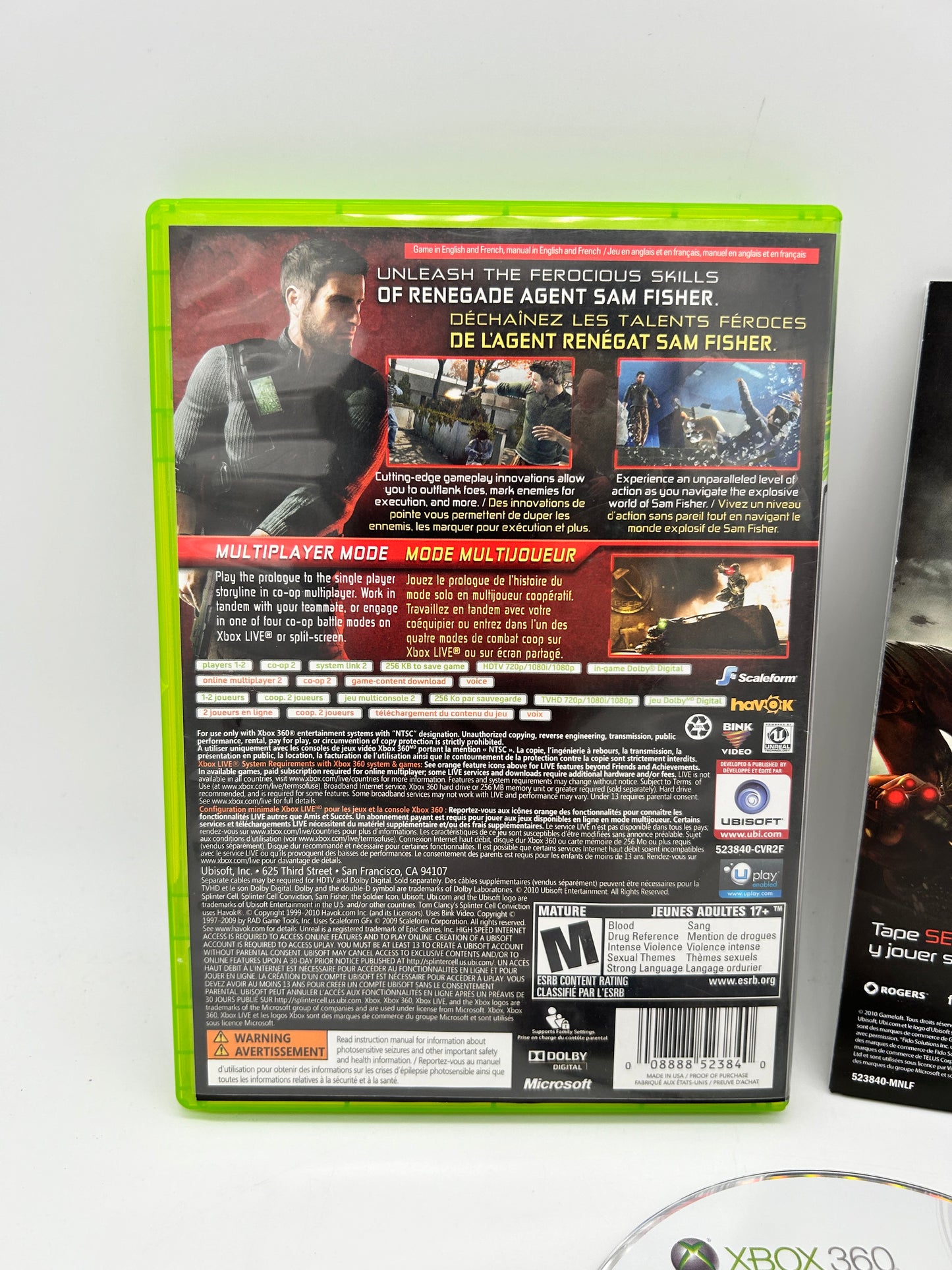 MiCROSOFT XBOX 360 | TOM CLANCYS SPLiNTER CELL CONViCTiON