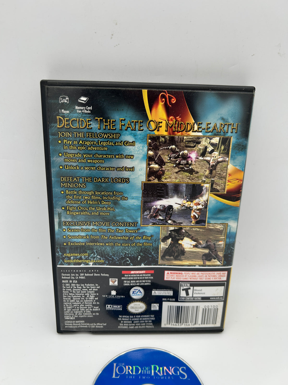 NINTENDO GAMECUBE [NGC] | THE LORD OF THE RINGS: THE TWO TOWERS | PLAYER'S CHOICE