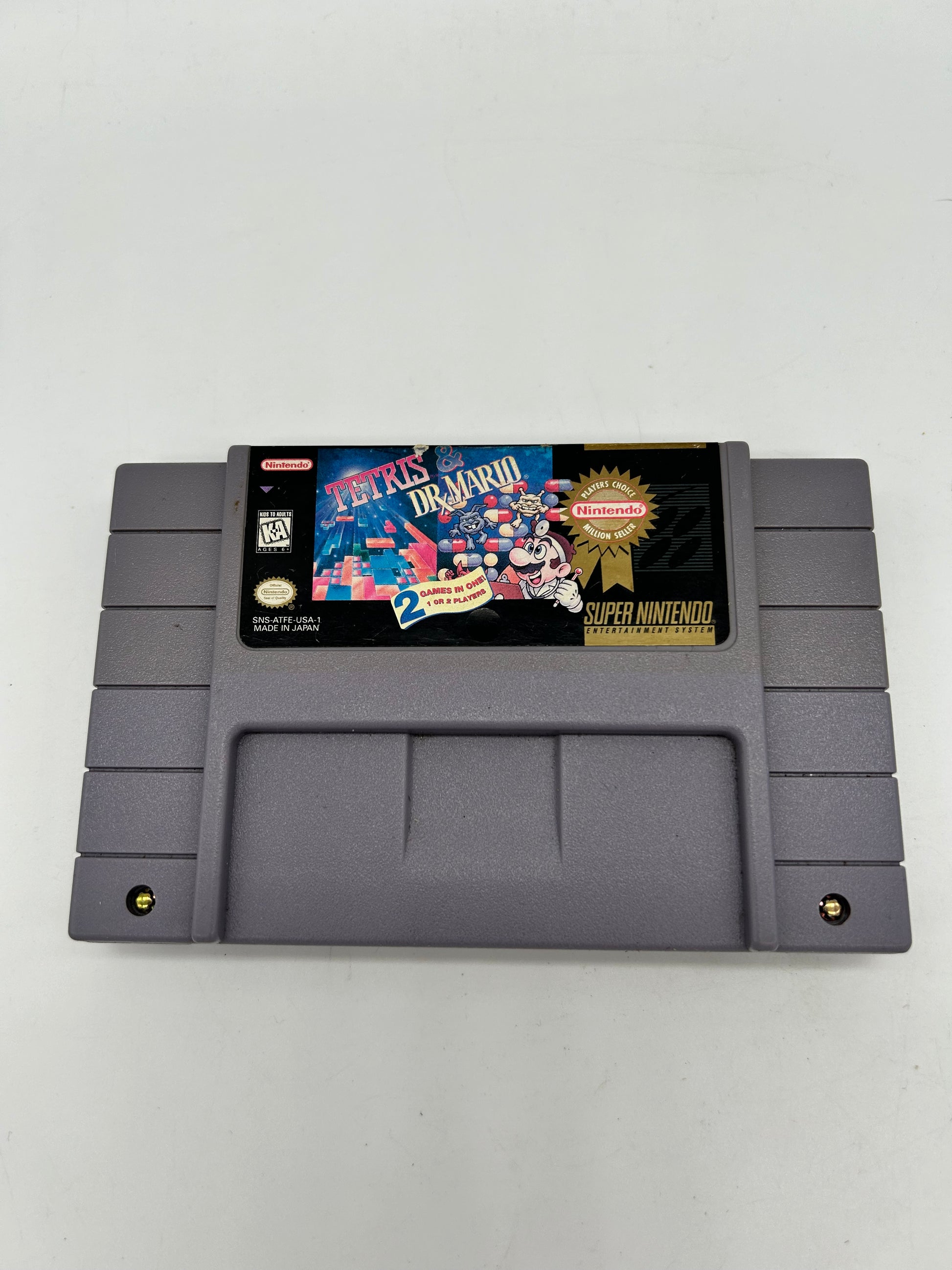 PiXEL-RETRO.COM : SUPER NINTENDO NES (SNES) GAME NTSC TETRIS AND DR MARIO