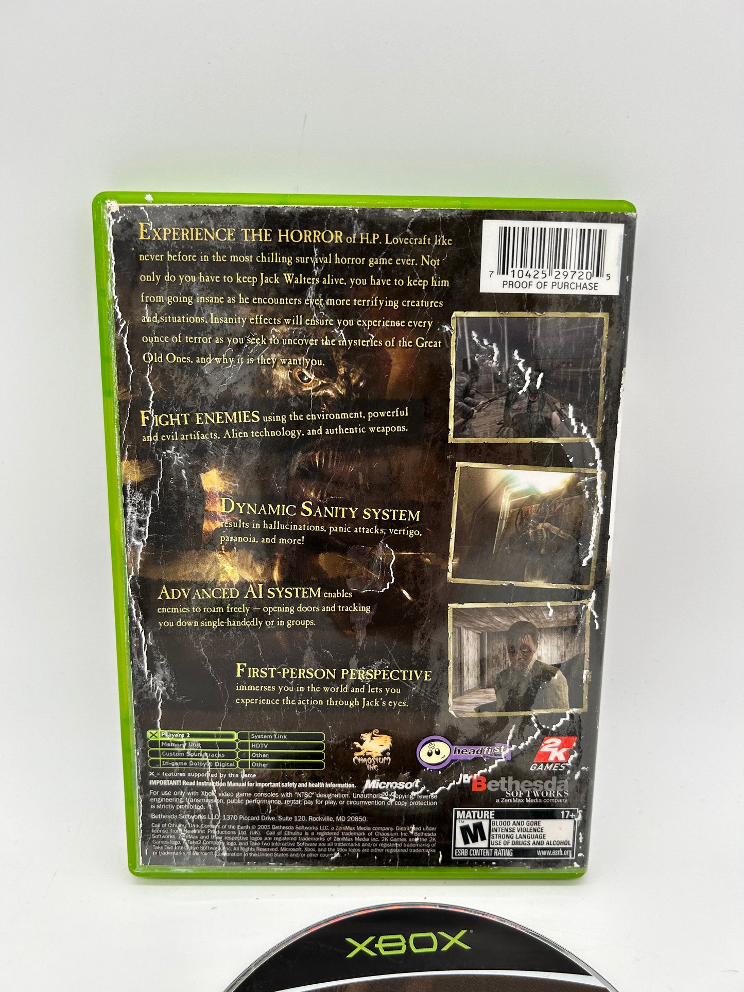 MiCROSOFT XBOX ORiGiNAL | CALL OF CTHULHU DARK CORNERS OF THE EARTH