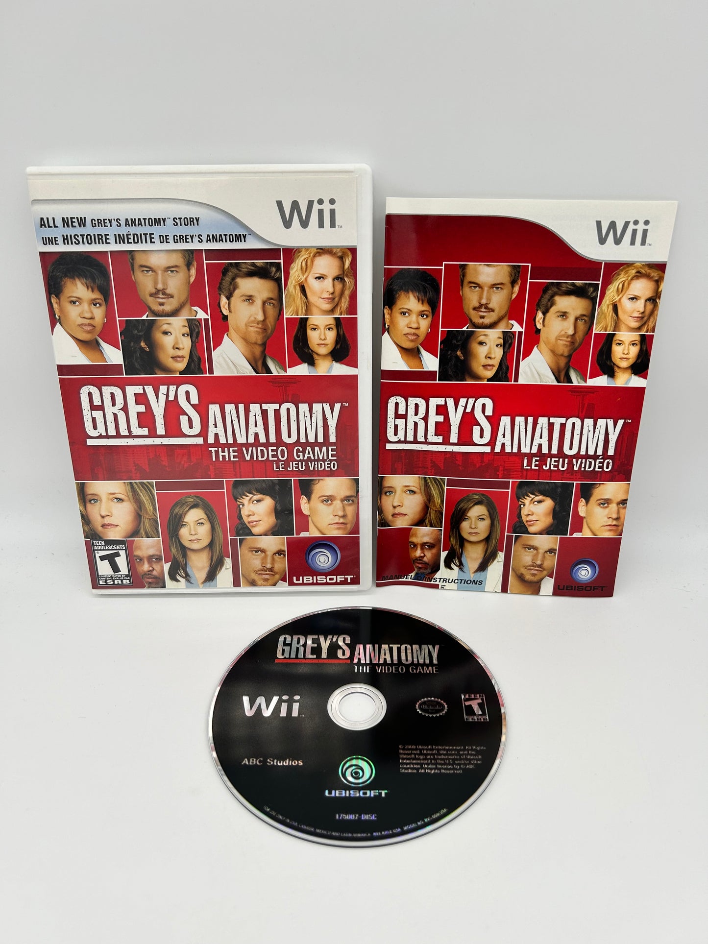 PiXEL-RETRO.COM : NINTENDO WII COMPLET CIB BOX MANUAL GAME NTSC GREY'S ANATOMY THE VIDEO GAME