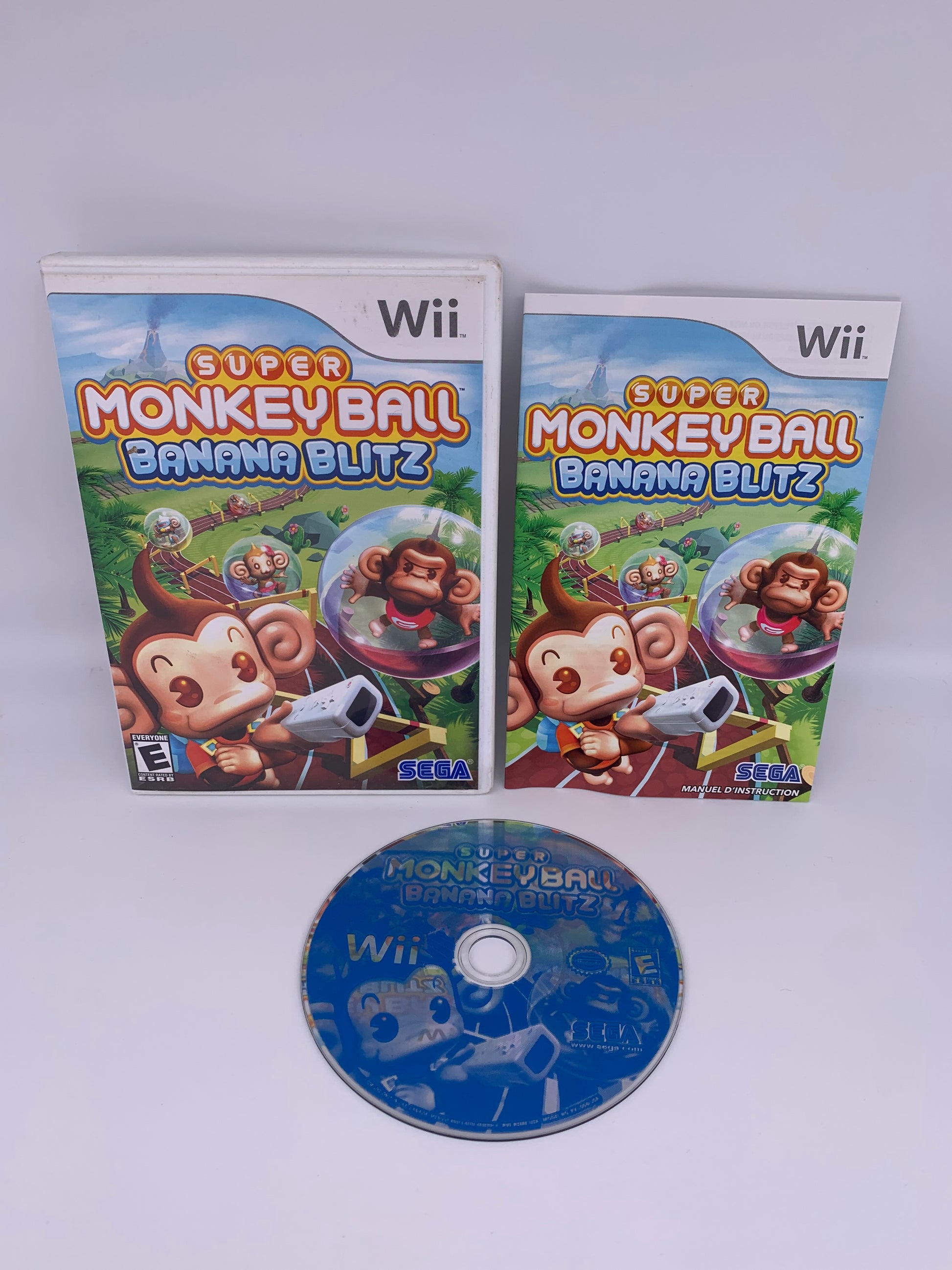 PiXEL-RETRO.COM : NINTENDO WII COMPLET CIB BOX MANUAL GAME NTSC SUPER MONKEY BALL BANANA BLITZ