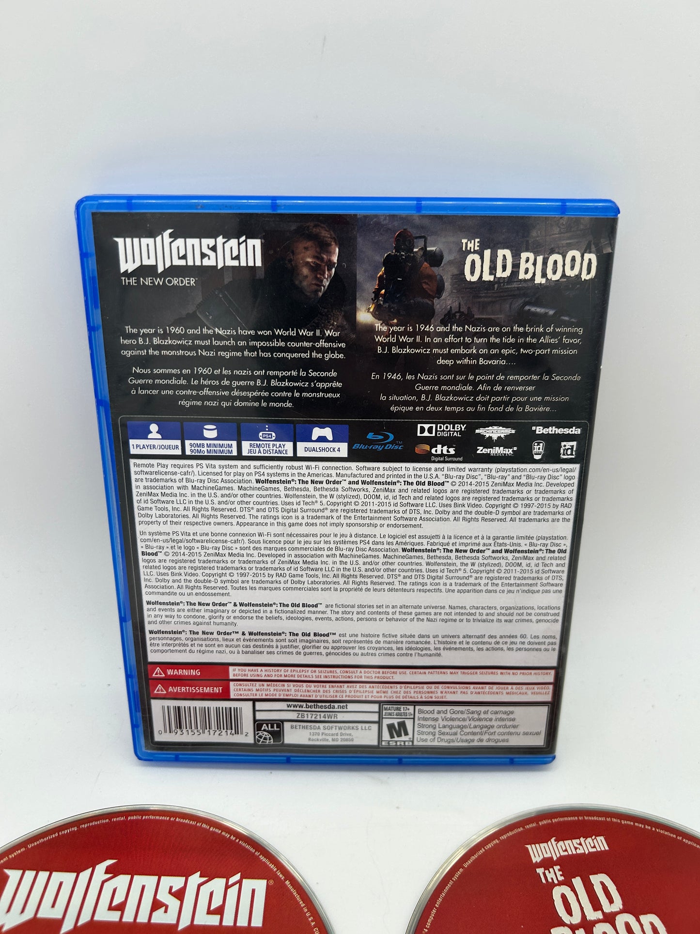 SONY PLAYSTATION 4 [PS4] | WOLFENSTEIN THE NEW ORDER & OLD BLOOD