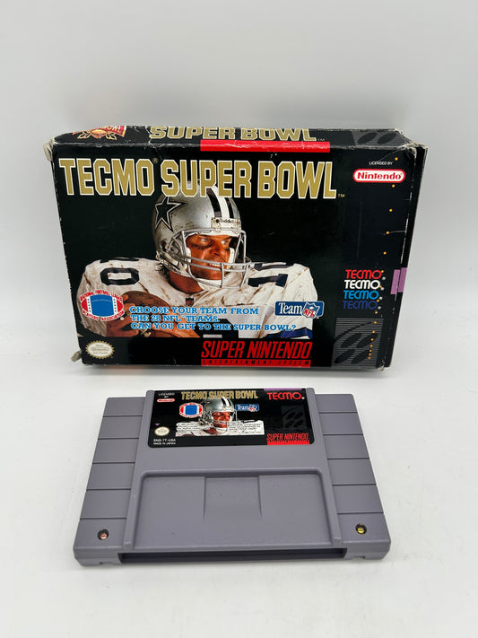 PiXEL-RETRO.COM : SUPER NINTENDO NES (SNES) COMPLET CIB BOX GAME NTSC TECMO SUPER BOWL