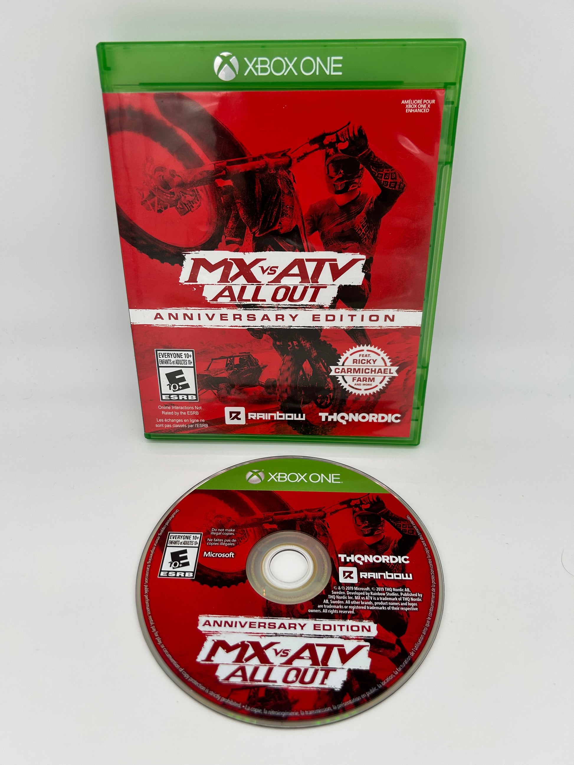 PiXEL-RETRO.COM : MICROSOFT XBOX ONE COMPLETE CIB BOX MANUAL GAME NTSC MX VS ATV ALL OUT ANNIVERSARY EDITION