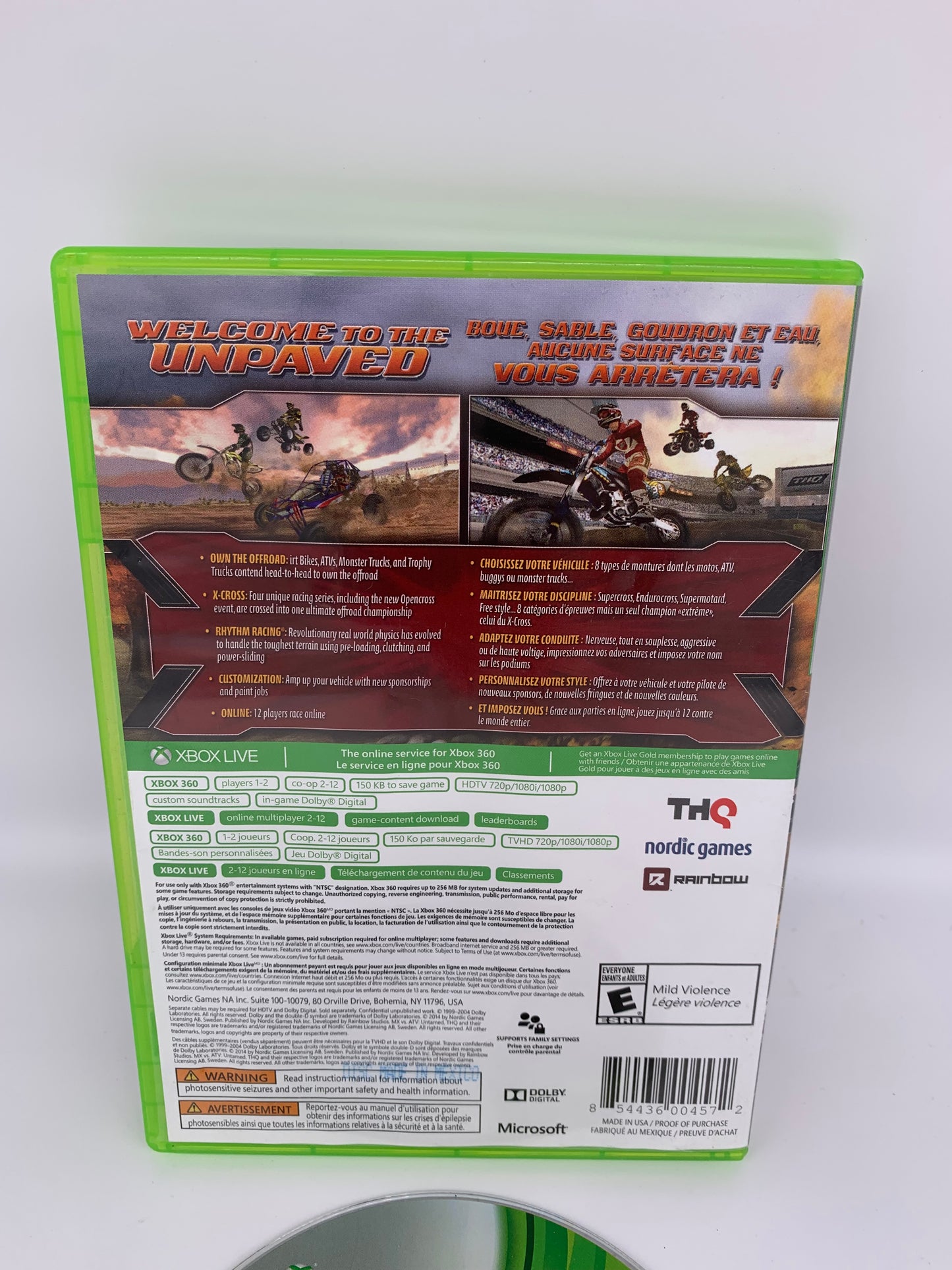 MiCROSOFT XBOX 360 | MX VS ATV UNTAMED | PLATiNUM HiTS