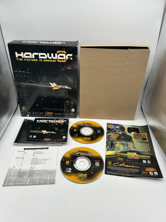 PiXEL-RETRO.COM : COMPUTER (PC) COMPLETE CIB BOX MANUAL GAME NTSC iNTERPLAY HARDWAR THE FUTURE IS GREEDY