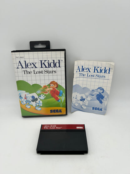 PiXEL-RETRO.COM : SEGA MASTER GAME NTSC COMPLETE IN BOX CIB BOX MANUAL ALEX KIDD THE LOST STARS