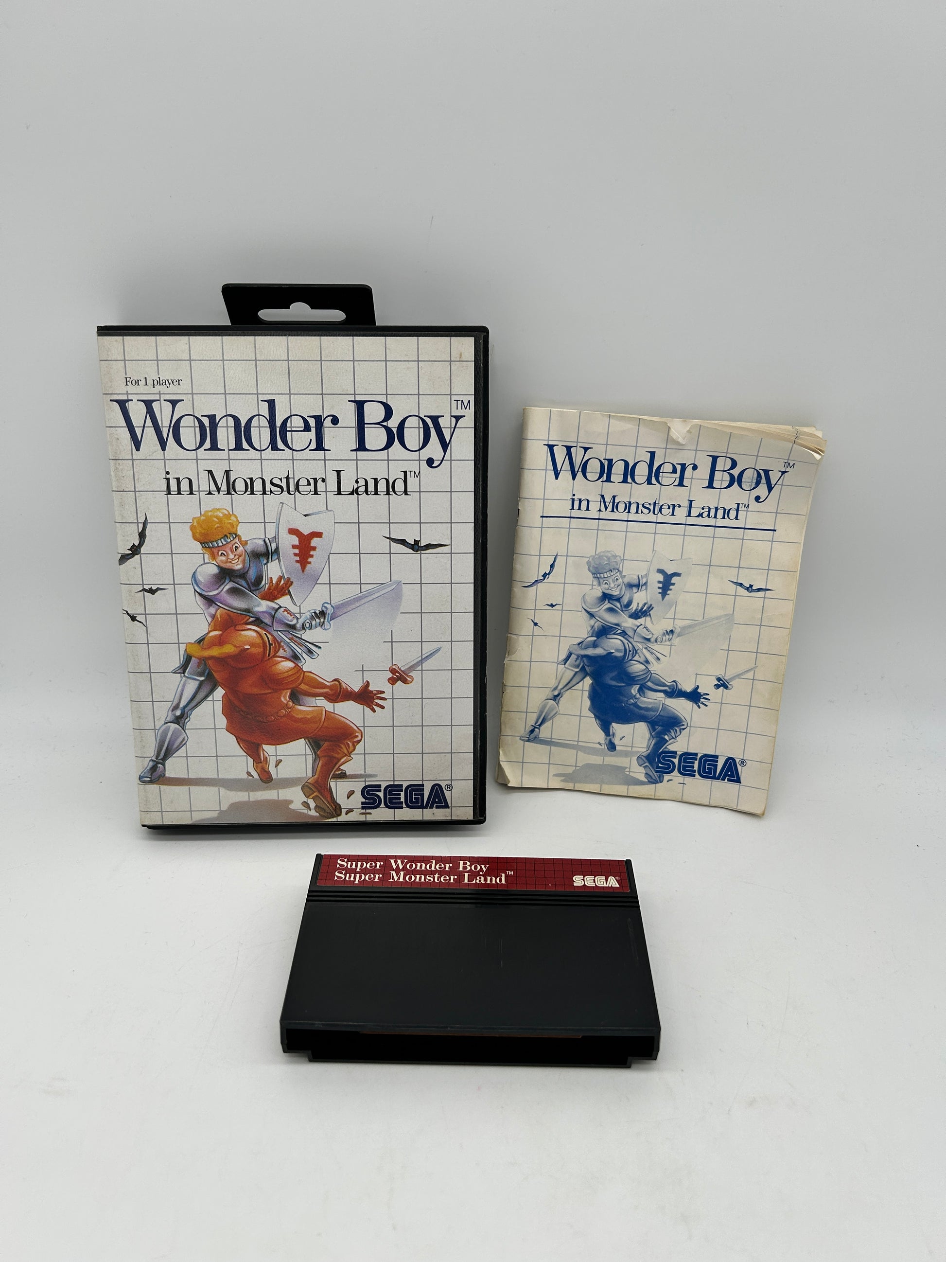 PiXEL-RETRO.COM : SEGA MASTER GAME NTSC COMPLETE IN BOX CIB BOX MANUAL WONDER BOY IN MONSTER LAND