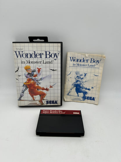 PiXEL-RETRO.COM : SEGA MASTER GAME NTSC COMPLETE IN BOX CIB BOX MANUAL WONDER BOY IN MONSTER LAND