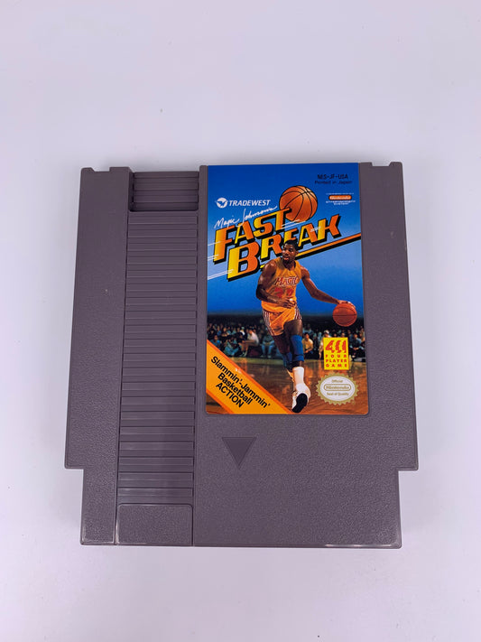 PiXEL-RETRO.COM : ORIGINAL NINTENDO NES COMPLET CIB BOX MANUAL GAME NTSC MAGIC JOHNSON'S FAST BREAK