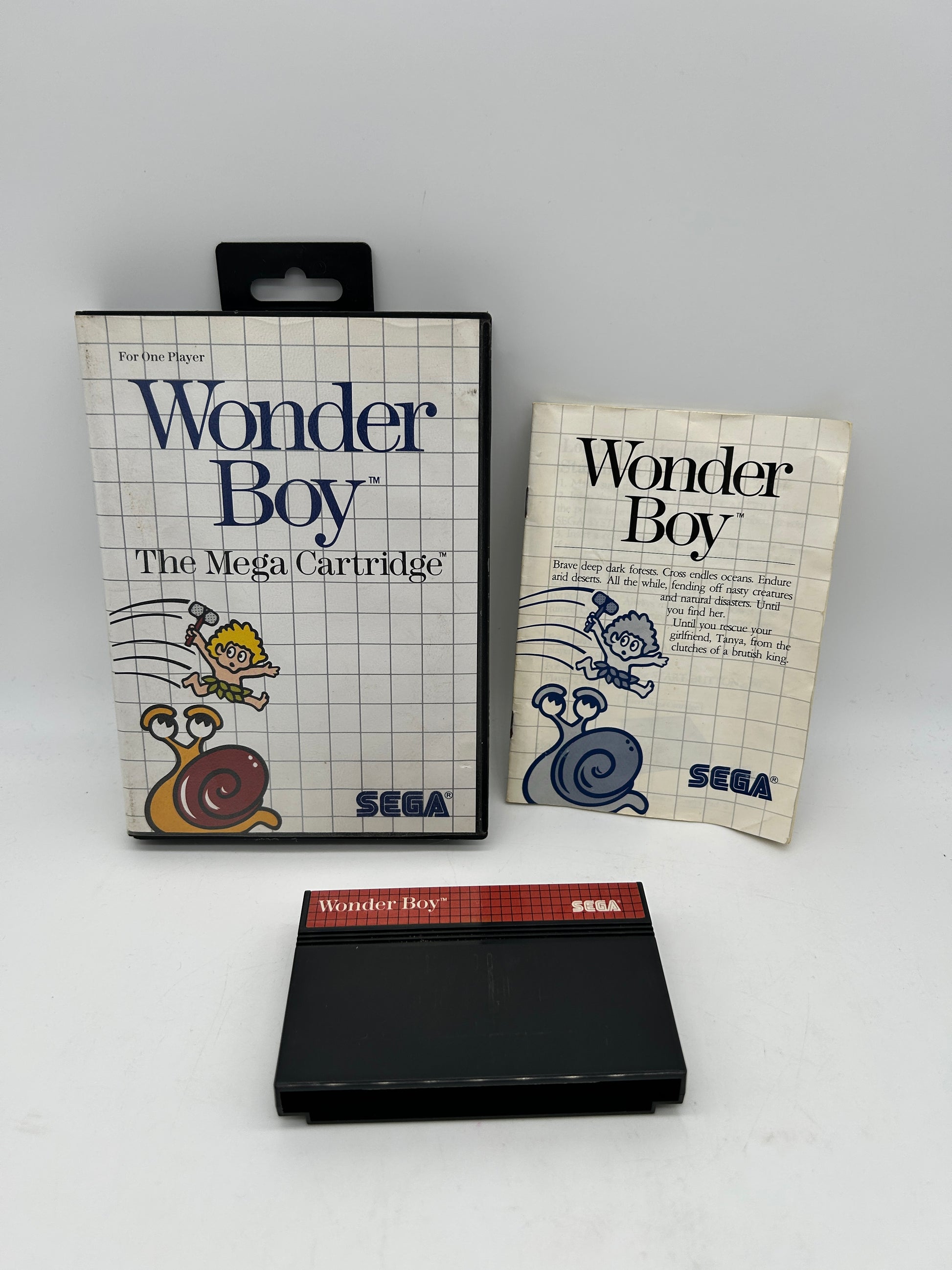 PiXEL-RETRO.COM : SEGA MASTER GAME NTSC COMPLETE IN BOX CIB BOX MANUAL WONDER BOY