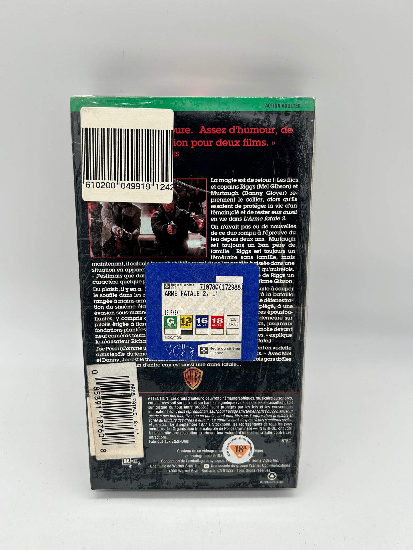French VHS Movie | Lethal Weapon 2