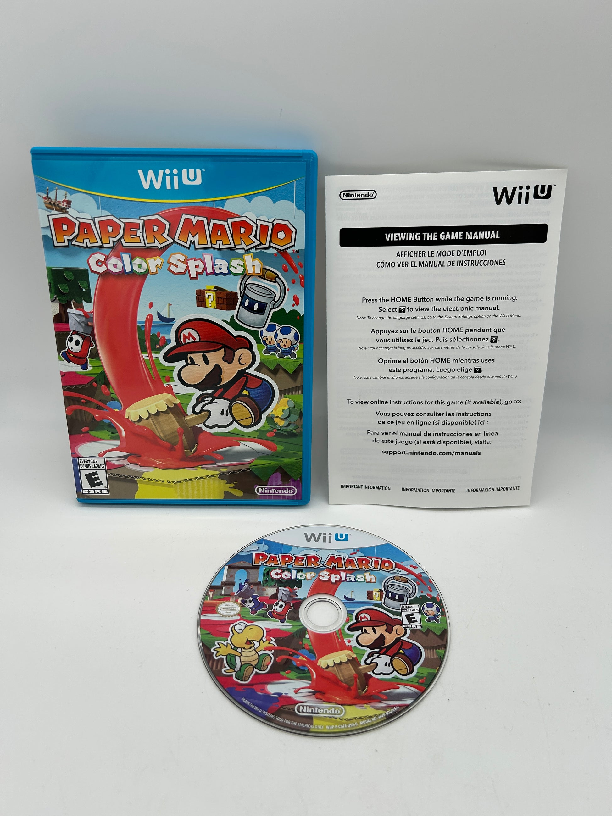 PiXEL-RETRO.COM : NINTENDO WII U COMPLET CIB BOX MANUAL GAME NTSC PAPER MARIO COLOR SPLASH
