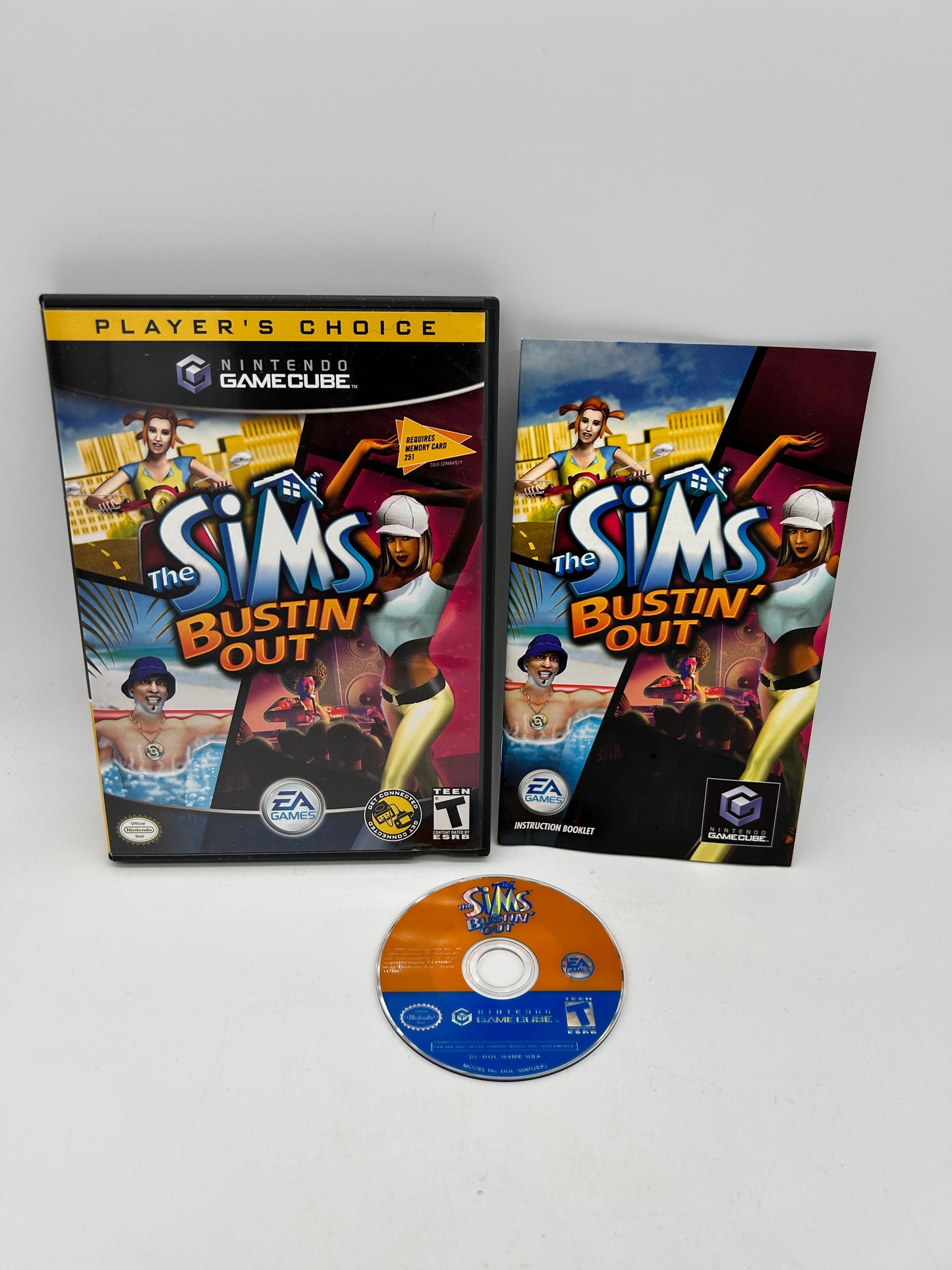 PiXEL-RETRO.COM : NINTENDO GAMECUBE COMPLETE (CIB) BOX INSTRUCTION MANUAL GAME NTSC THE SIMS BUSTIN OUT