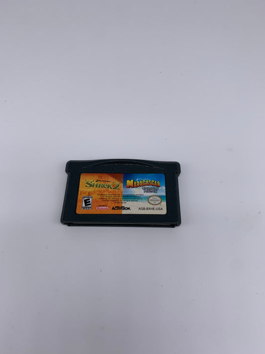 PiXEL-RETRO.COM : GAME BOY ADVANCE (GBA) GAME NTSC SHREK 2 & MADAGASCAR OPERATiON PENGUiN