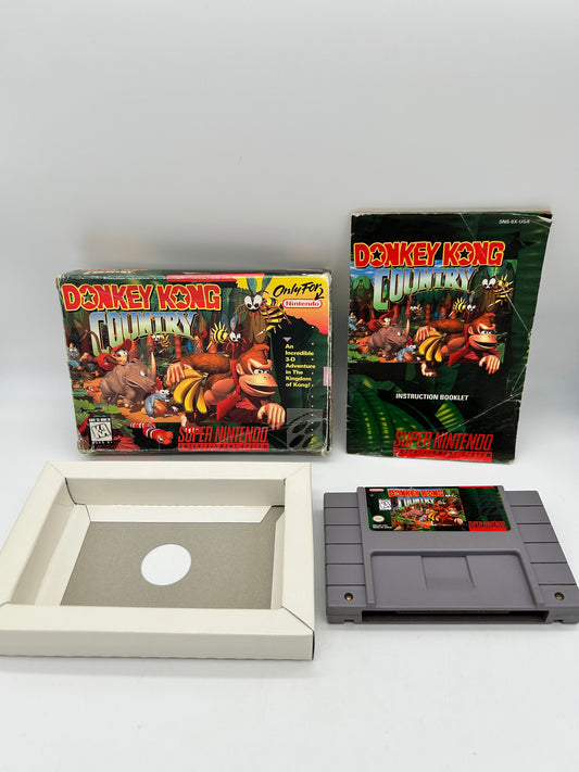 PiXEL-RETRO.COM : SUPER NINTENDO NES (SNES) COMPLETE CIB BOX MANUAL GAME NTSC DONKEY KONG COUNTRY 