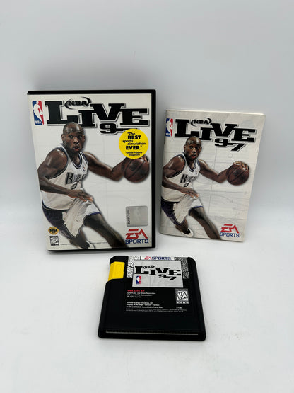 PiXEL-RETRO.COM : SEGA GENESIS (MEGA DRIVE) COMPLETE (CIB) GAME BOX INSTRUCTION MANUAL NTSC NBA LIVE 97
