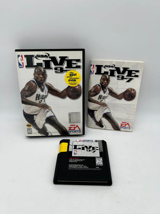 PiXEL-RETRO.COM : SEGA GENESIS (MEGA DRIVE) COMPLETE (CIB) GAME BOX INSTRUCTION MANUAL NTSC NBA LIVE 97