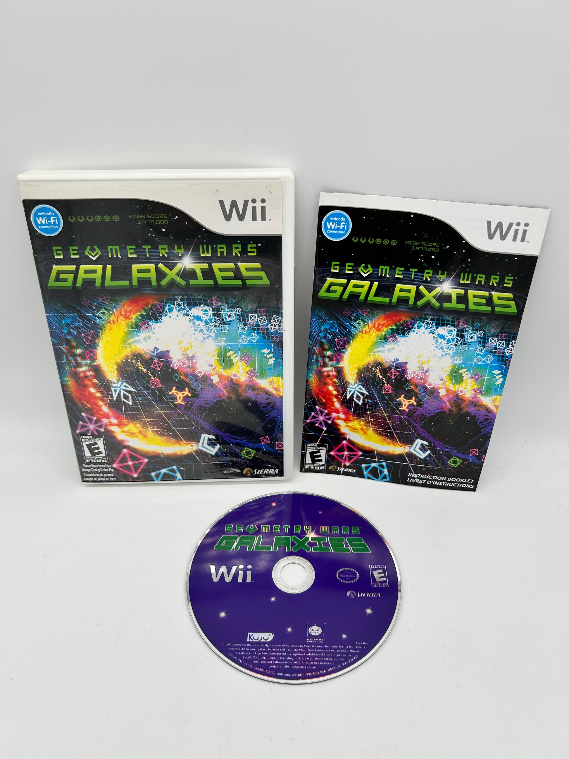PiXEL-RETRO.COM : NINTENDO WII COMPLET CIB BOX MANUAL GAME NTSC GEOMETRY WARS GALAXIES