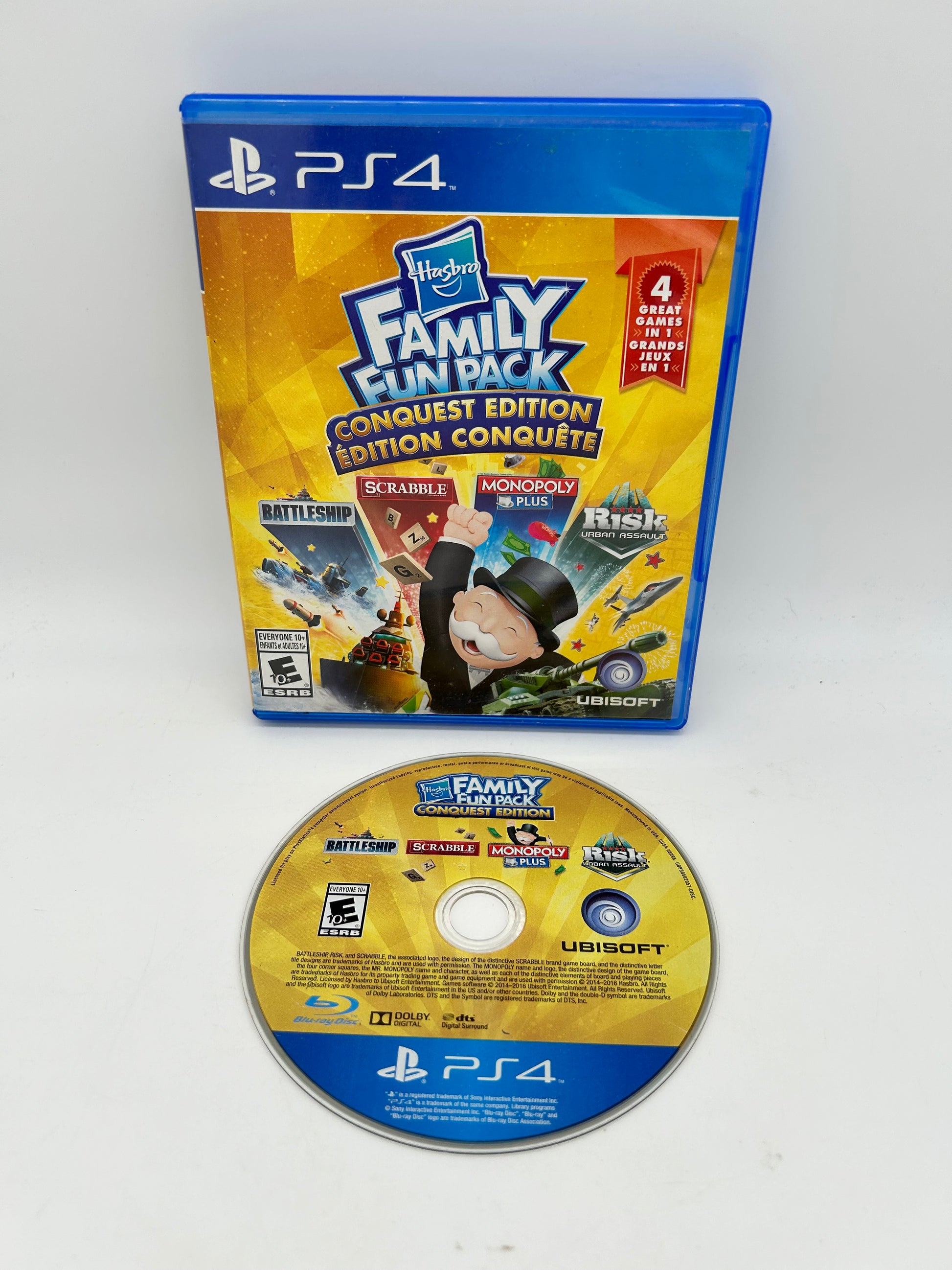 PiXEL-RETRO.COM : SONY PLAYSTATION 4 (PS4) COMPLETE CIB BOX MANUAL GAME NTSC HASBRO FAMILY FUN PACK CONQUEST EDITION