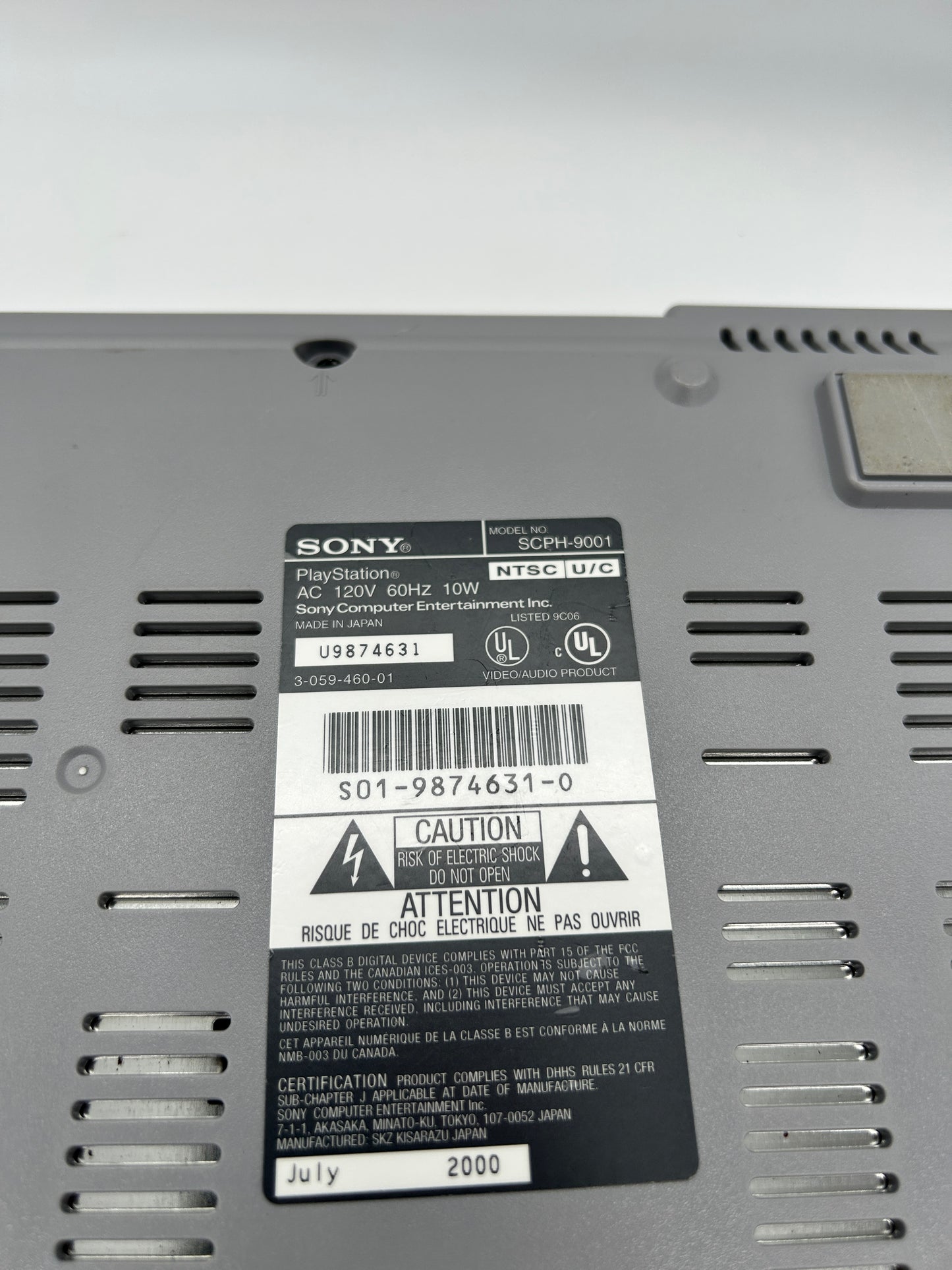 SONY PLAYSTATiON 1 [PS1] CONSOLE | ORiGiNALE GRiSE | SCPH-9001