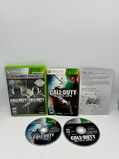 PiXEL-RETRO.COM : MICROSOFT XBOX 360 COMPLETE CIB BOX MANUAL GAME NTSC CALL OF DUTY BLACK OPS 1 AND 2 II COMBO PACK