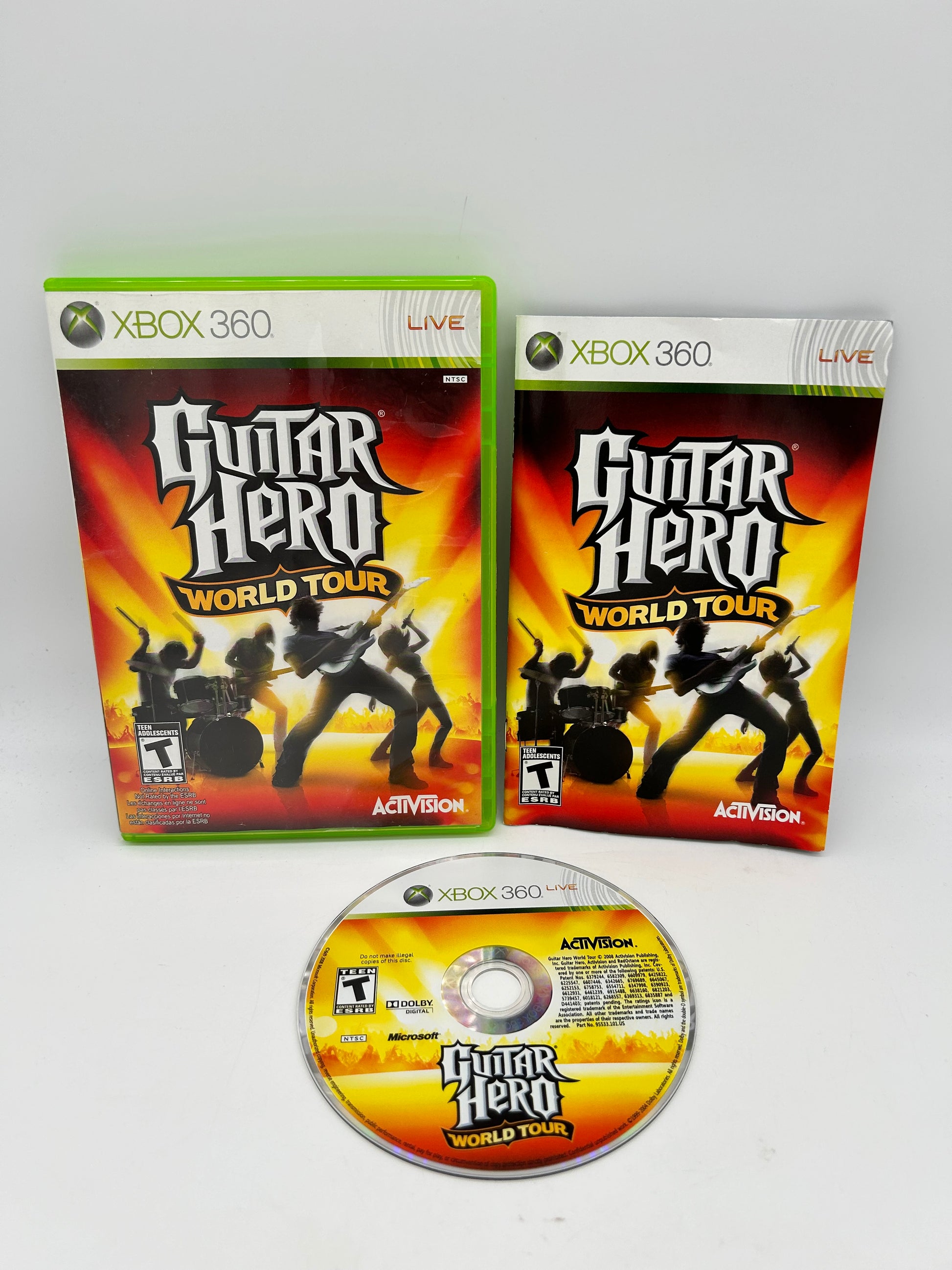 PiXEL-RETRO.COM : MICROSOFT XBOX 360 COMPLETE CIB BOX MANUAL GAME NTSC GUITAR HERO WORLD TOUR