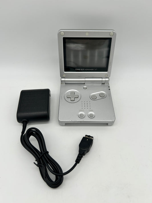 PiXEL-RETRO.COM : NINTENDO GAME BOY ADVANCE SP GBA ORIGINAL VERSION NTSC SILVER PLATINUM UGS-001 