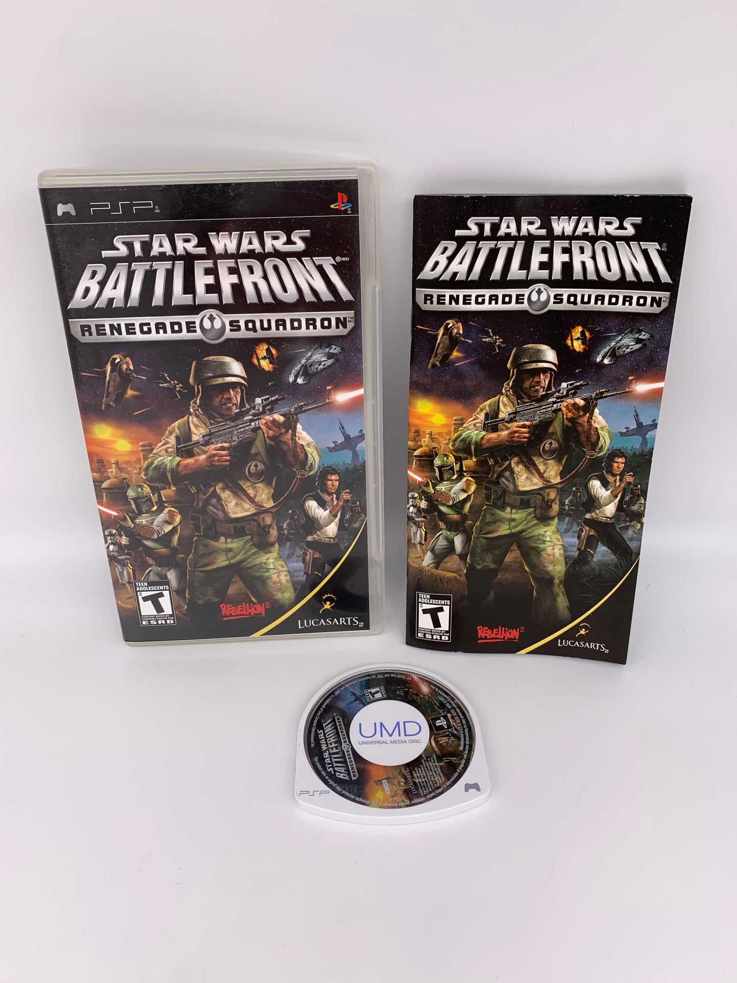 PiXEL-RETRO.COM : SONY PLAYSTATION PORTABLE (PSP) COMPLET CIB BOX MANUAL GAME NTSC STAR WARS BATTLEFRONT RENEGADE SQUADRON