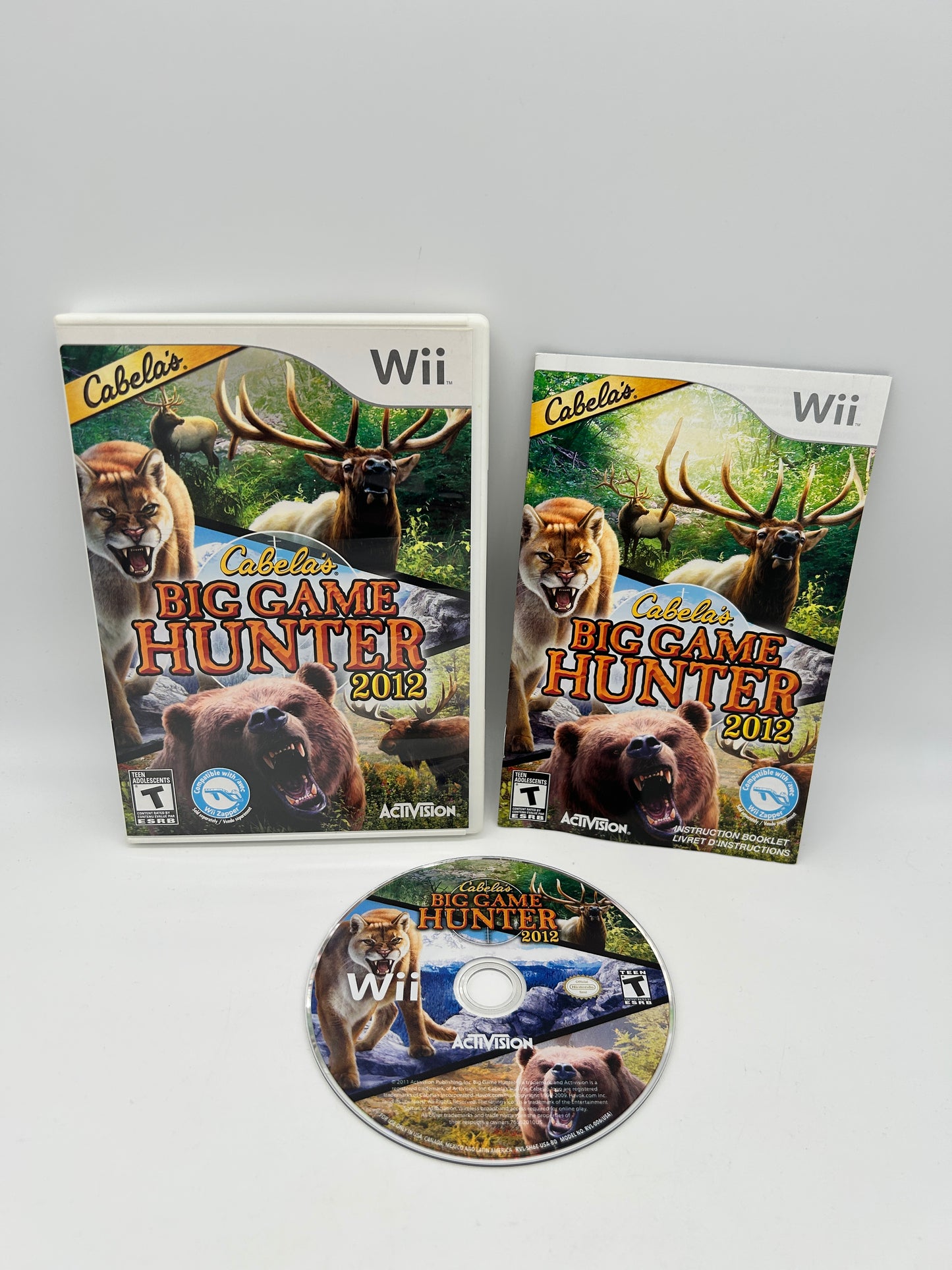 PiXEL-RETRO.COM : NINTENDO WII COMPLET CIB BOX MANUAL GAME NTSC CABELA'S BIG GAME HUNTER 2012