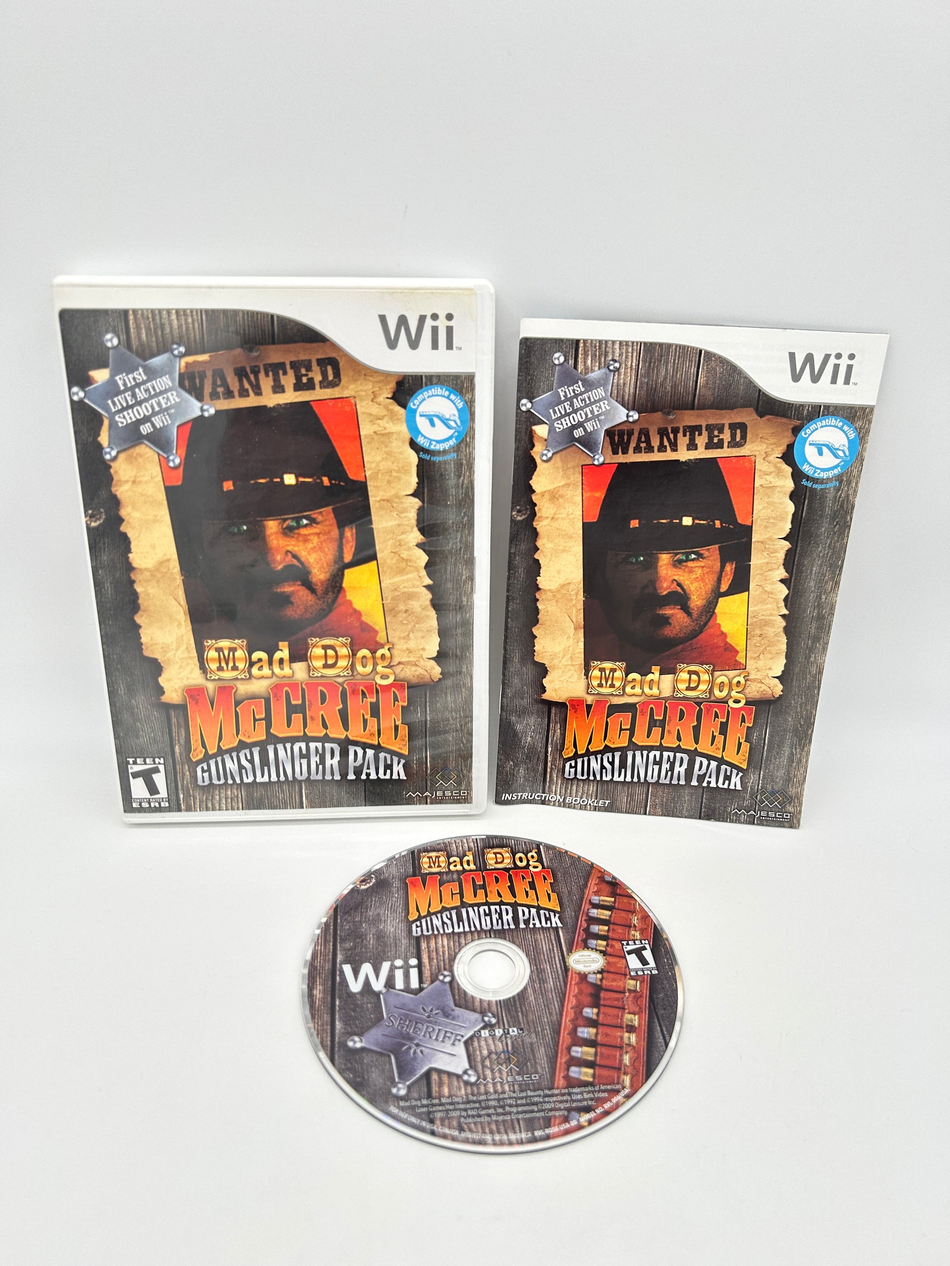 PiXEL-RETRO.COM : NINTENDO WII COMPLET CIB BOX MANUAL GAME NTSC MAD DOG MCCREE GUNSLINGER PACK