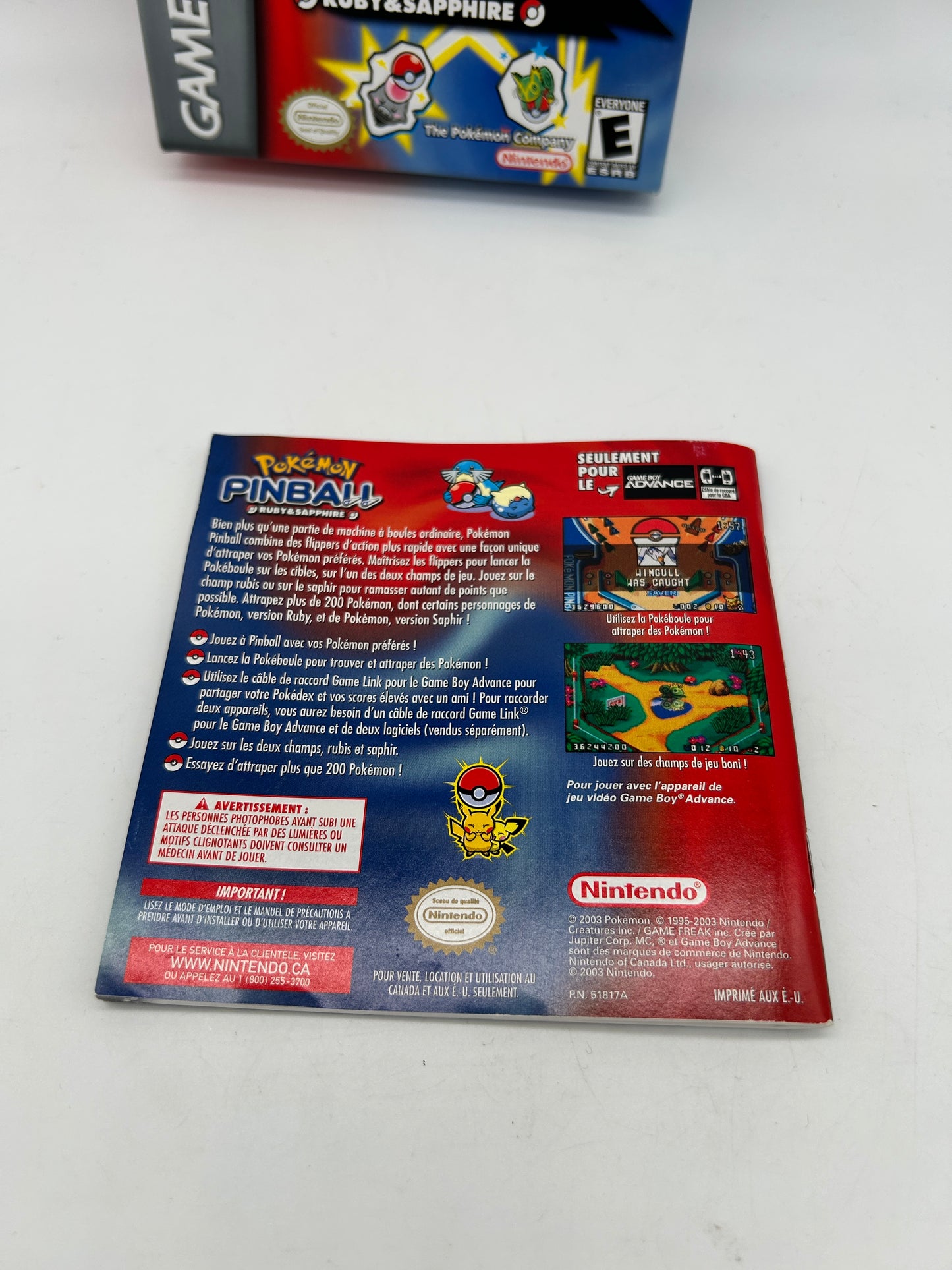 NiNTENDO GAME BOY ADVANCE [GBA] | POKEMON PiNBALL RUBY & SAPPHiRE
