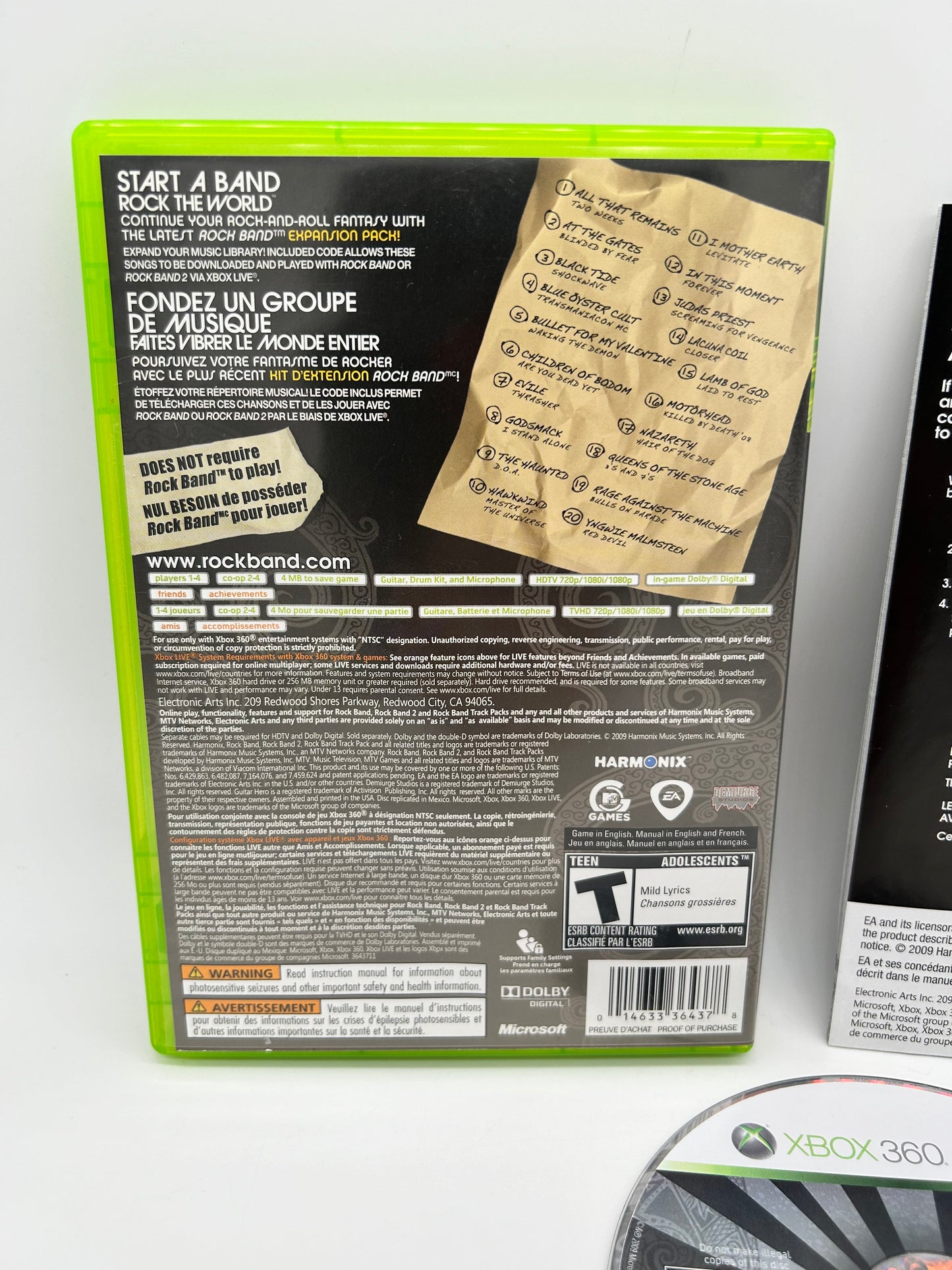 MiCROSOFT XBOX 360 | ROCK BAND METAL TRACK PACK