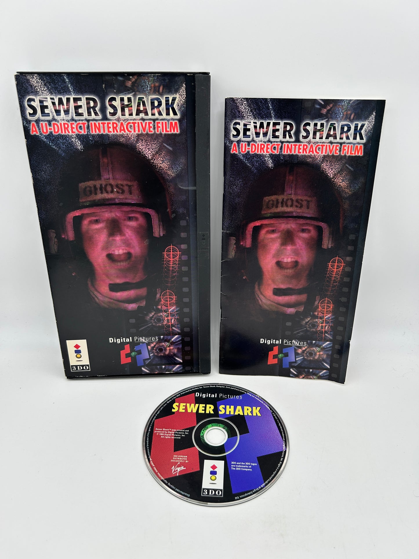 PiXEL-RETRO.COM : 3DO PANASONIC INSTRUCTION MANUAL NTSC GAME COMPLET CIB SEWER SHARK A U-DIRECT INTERACTIVE FILM