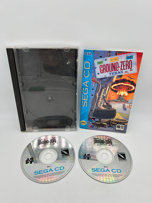 PiXEL-RETRO.COM : SEGA CD COMPLETE (CIB) GAME BOX INSTRUCTION MANUAL NTSC GROUND ZERO TEXAS