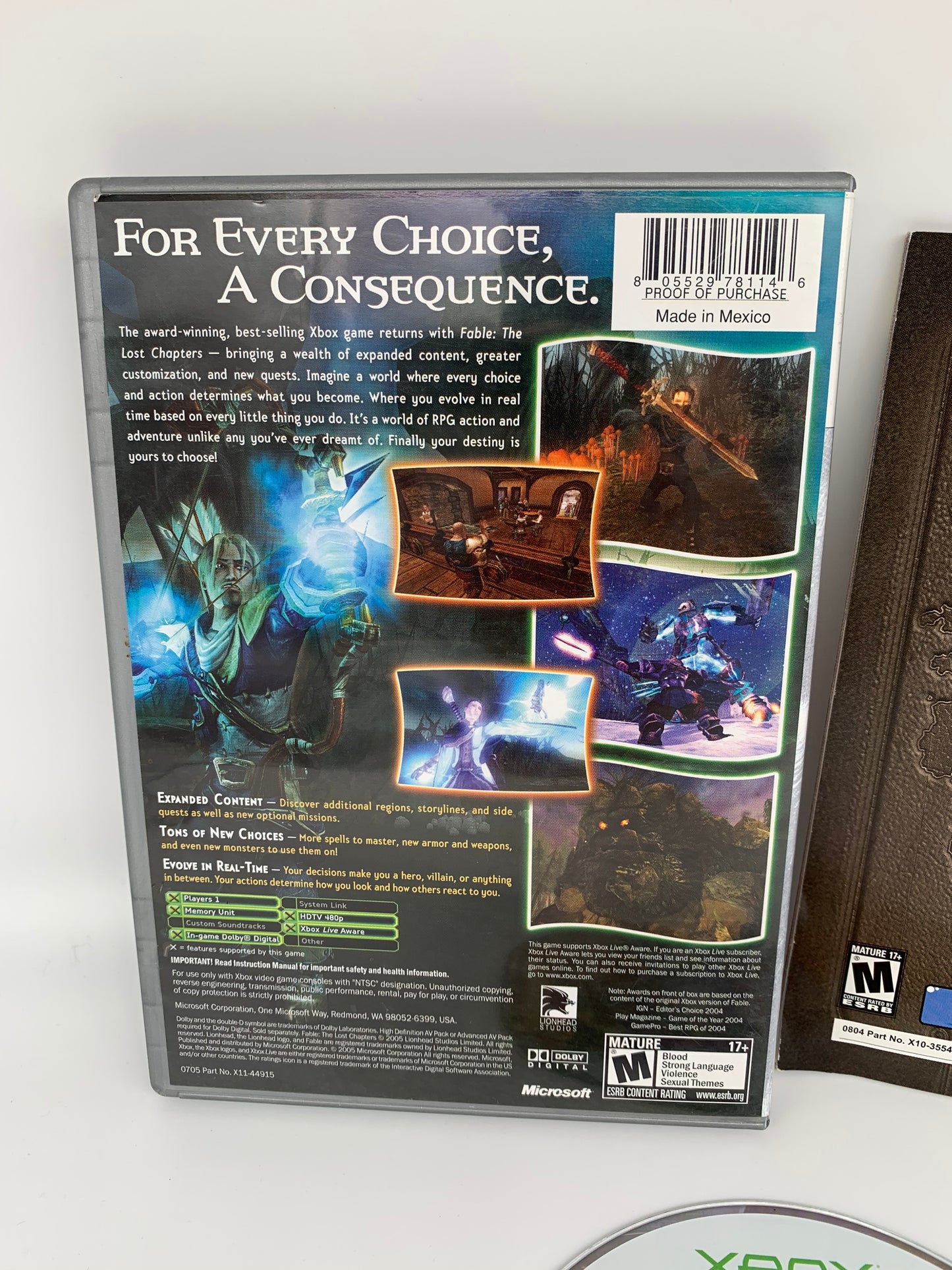 MiCROSOFT XBOX ORiGiNAL | FABLE THE LOST CHAPTERS | PLATiNUM HiTS