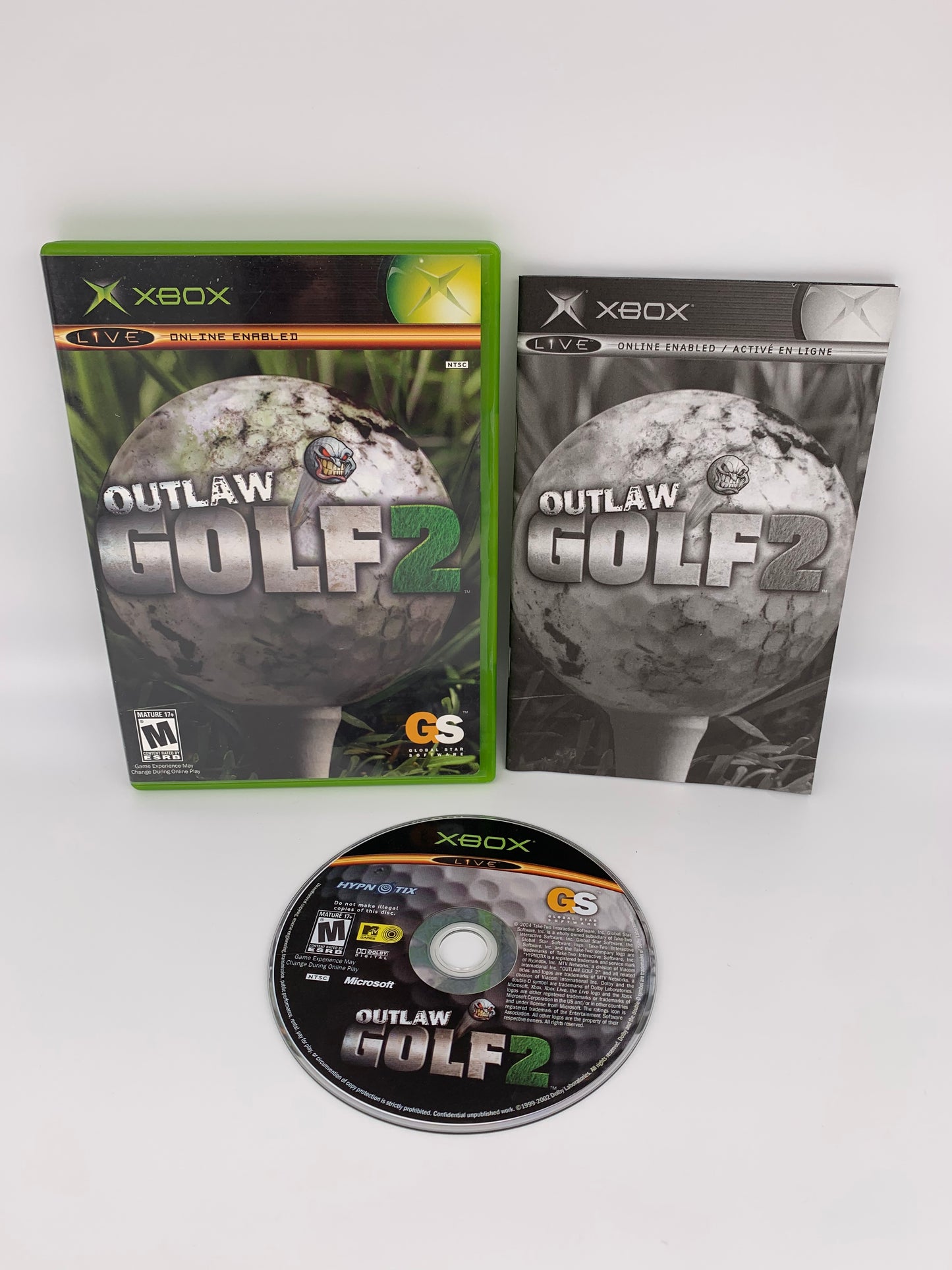 PiXEL-RETRO.COM : MICROSOFT XBOX COMPLETE CIB BOX MANUAL GAME NTSC OUTLAW GOLF 2