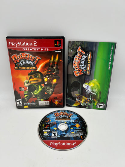 PiXEL-RETRO.COM : SONY PLAYSTATION 2 (PS2) COMPLET CIB BOX MANUAL GAME NTSC RATCHET CLANK UP YOUR ARSENAL