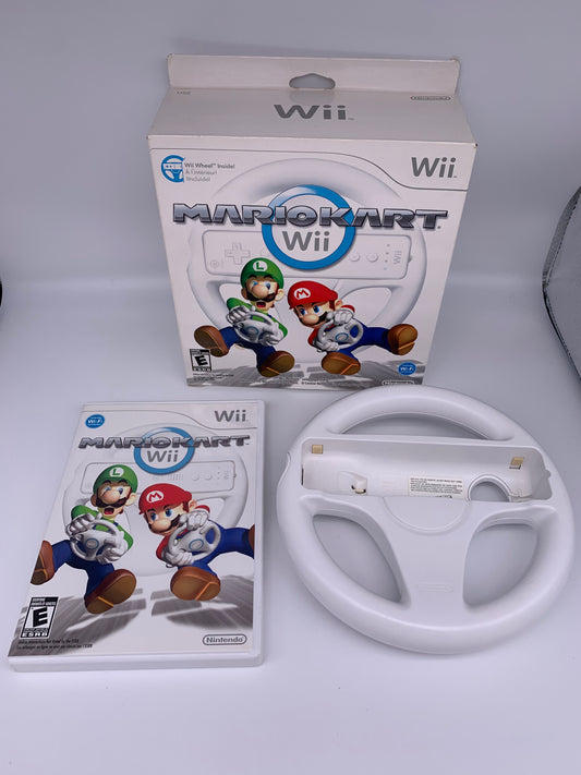 PiXEL-RETRO.COM : NINTENDO WII COMPLET CIB BOX MANUAL GAME NTSC MARIO KART WII BIG BOX WHEEL BUNDLE