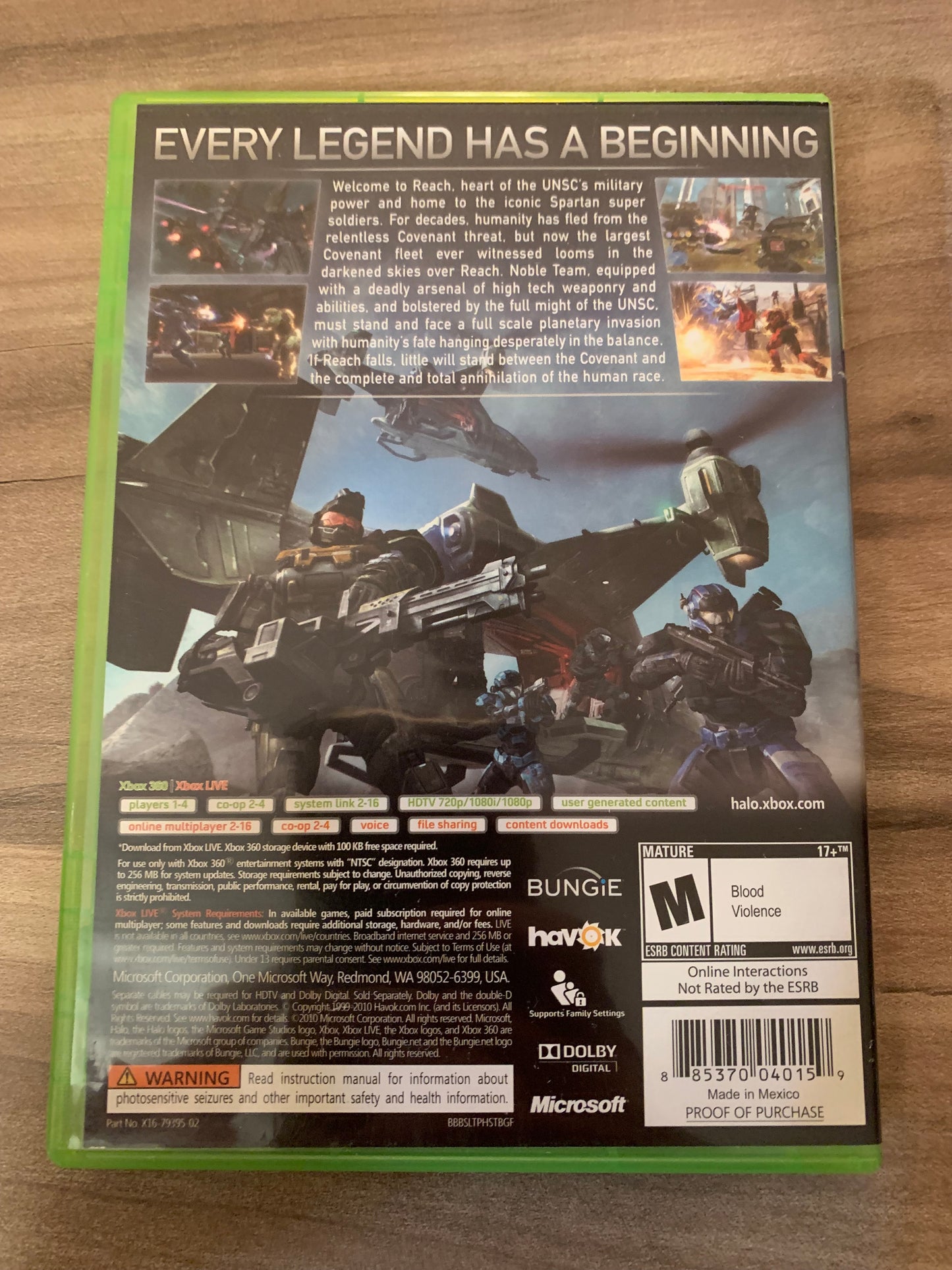 MiCROSOFT XBOX 360 | HALO REACH