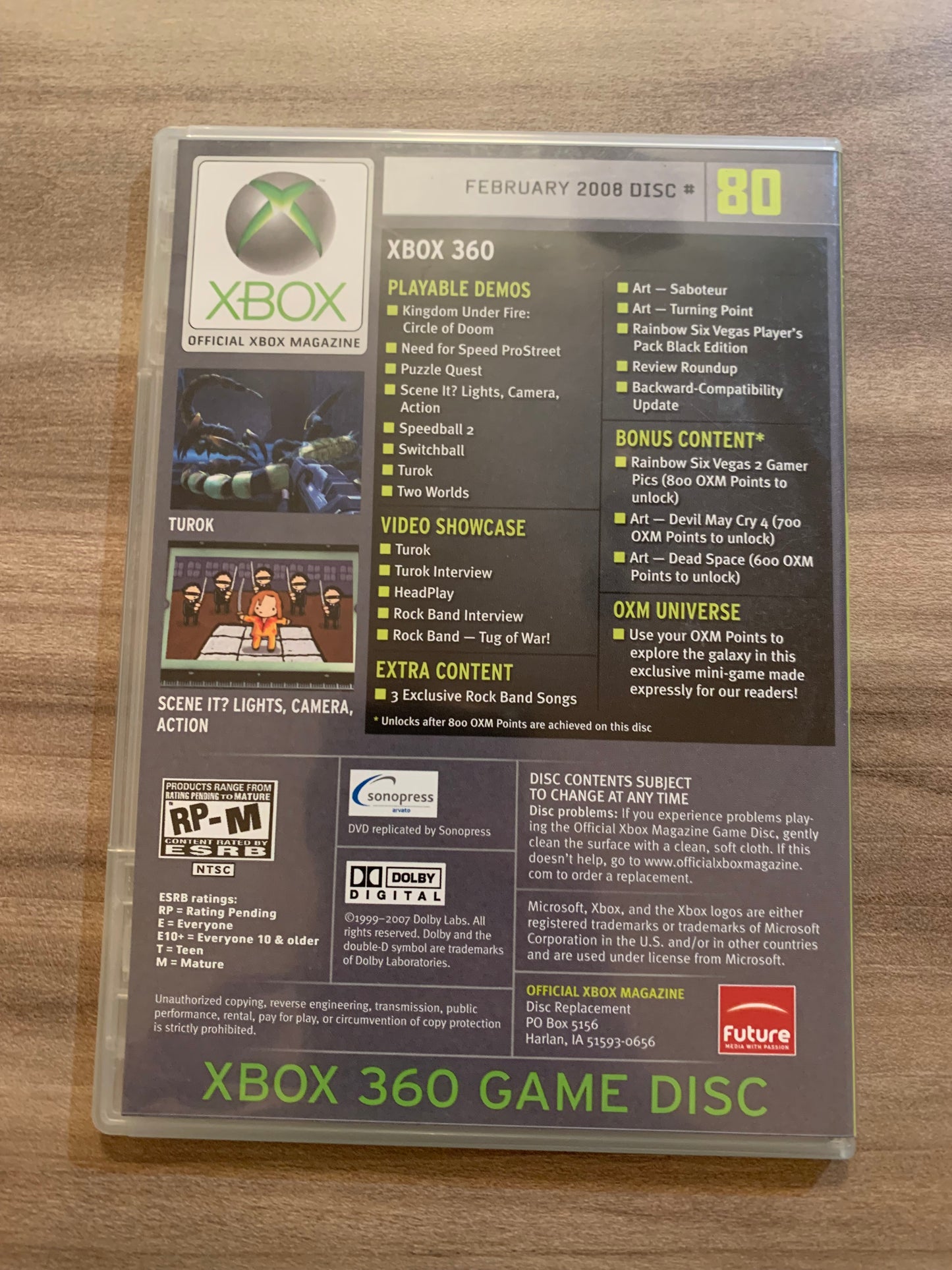MiCROSOFT XBOX 360 | OFFiCiAL XBOX MAGAZiNE DEMO GAME DiSC CD #80 FEBRUARY 2008