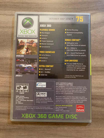 MiCROSOFT XBOX 360 | OFFiCiAL XBOX MAGAZiNE DEMO GAME DiSC CD #75 OCTOBER 2007