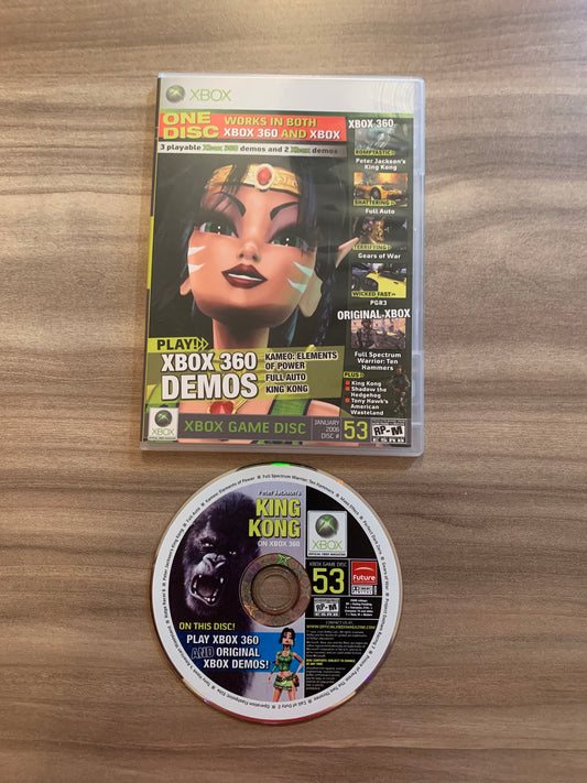 PiXEL-RETRO.COM : MICROSOFT XBOX 360 COMPLETE CIB BOX MANUAL GAME NTSC OFFICIAL XBOX MAGAZINE DEMOS DISC CD #53 january 2006